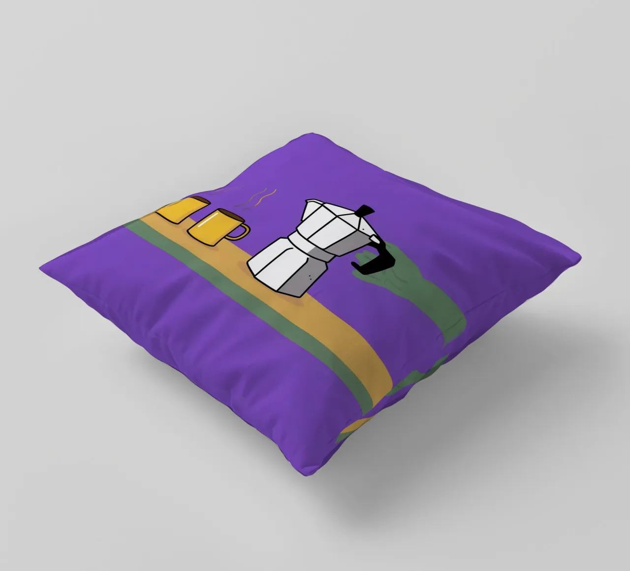 Caffè per due, viola cuscino da Ink Pulse