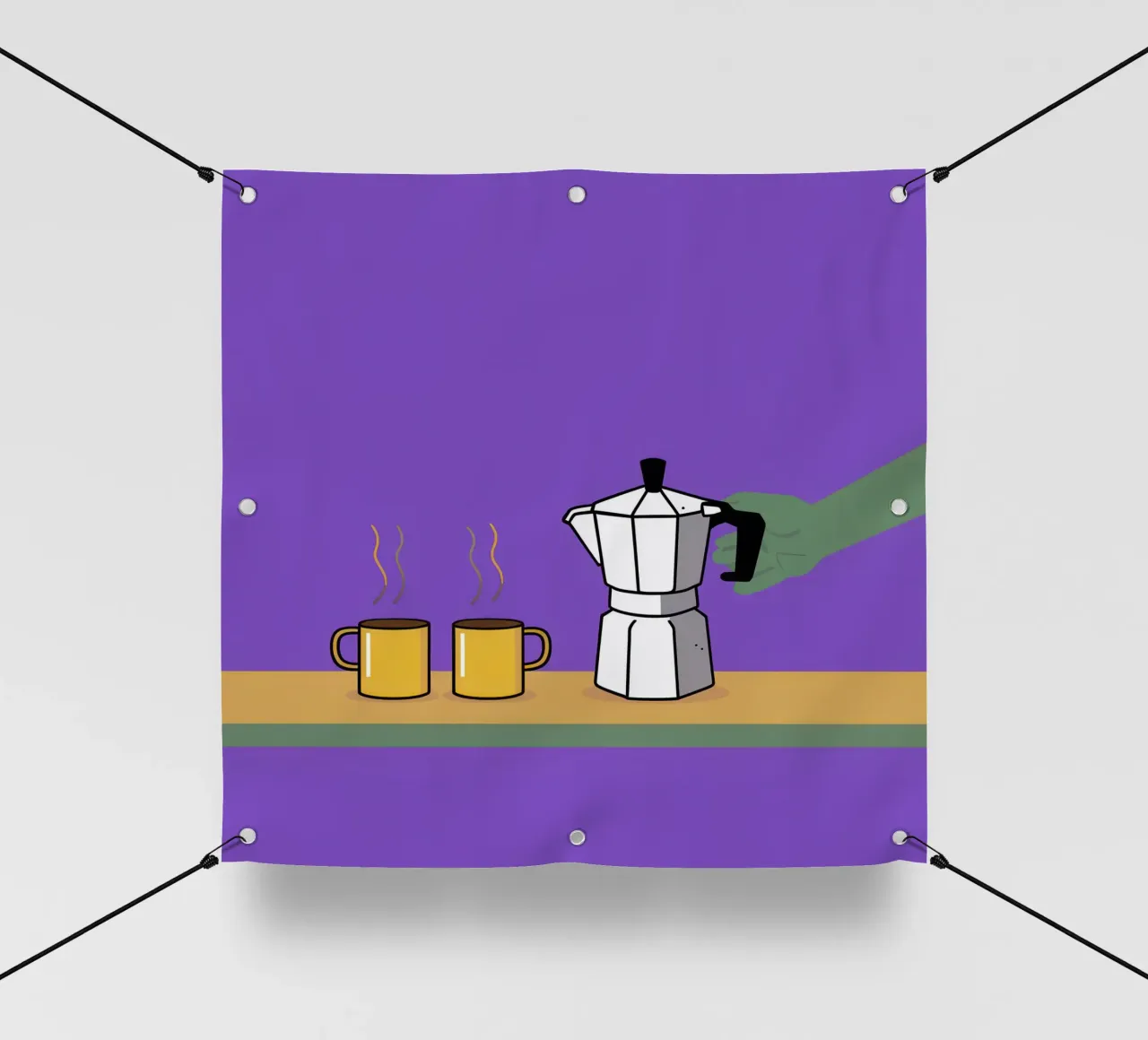 Caffè per due, viola telo in pvc da Ink Pulse