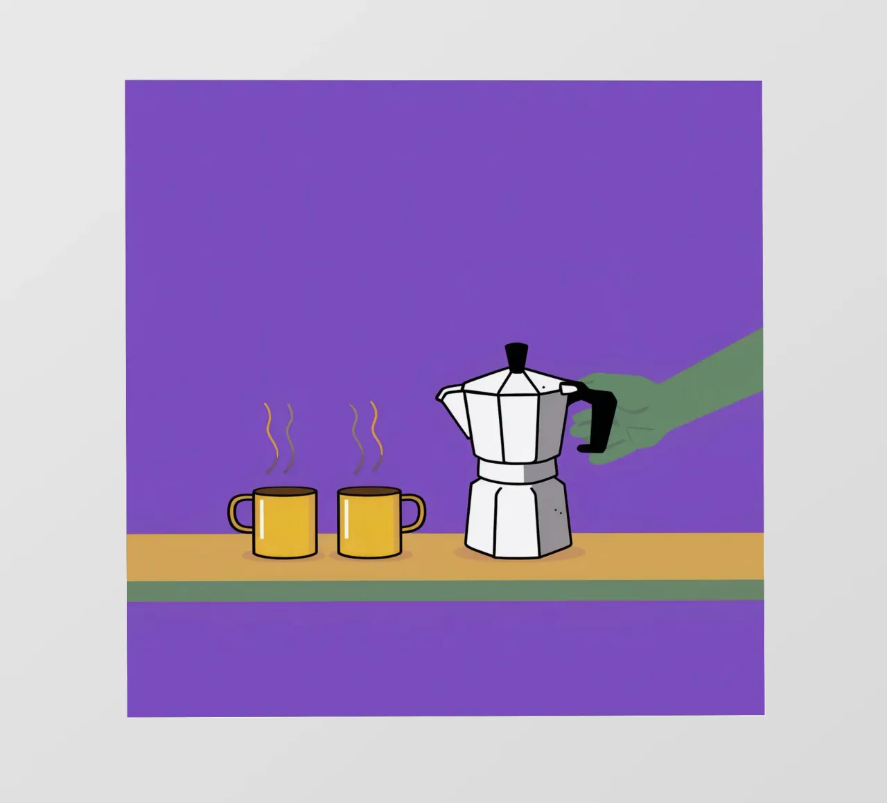 Caffè per due, viola telo in pvc da Ink Pulse