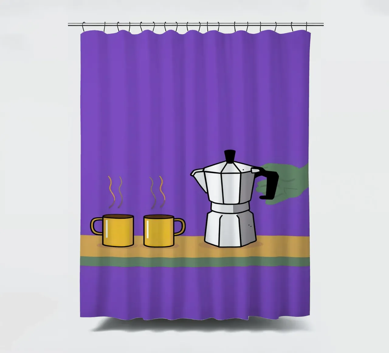Caffè per due, viola tenda da doccia da Ink Pulse