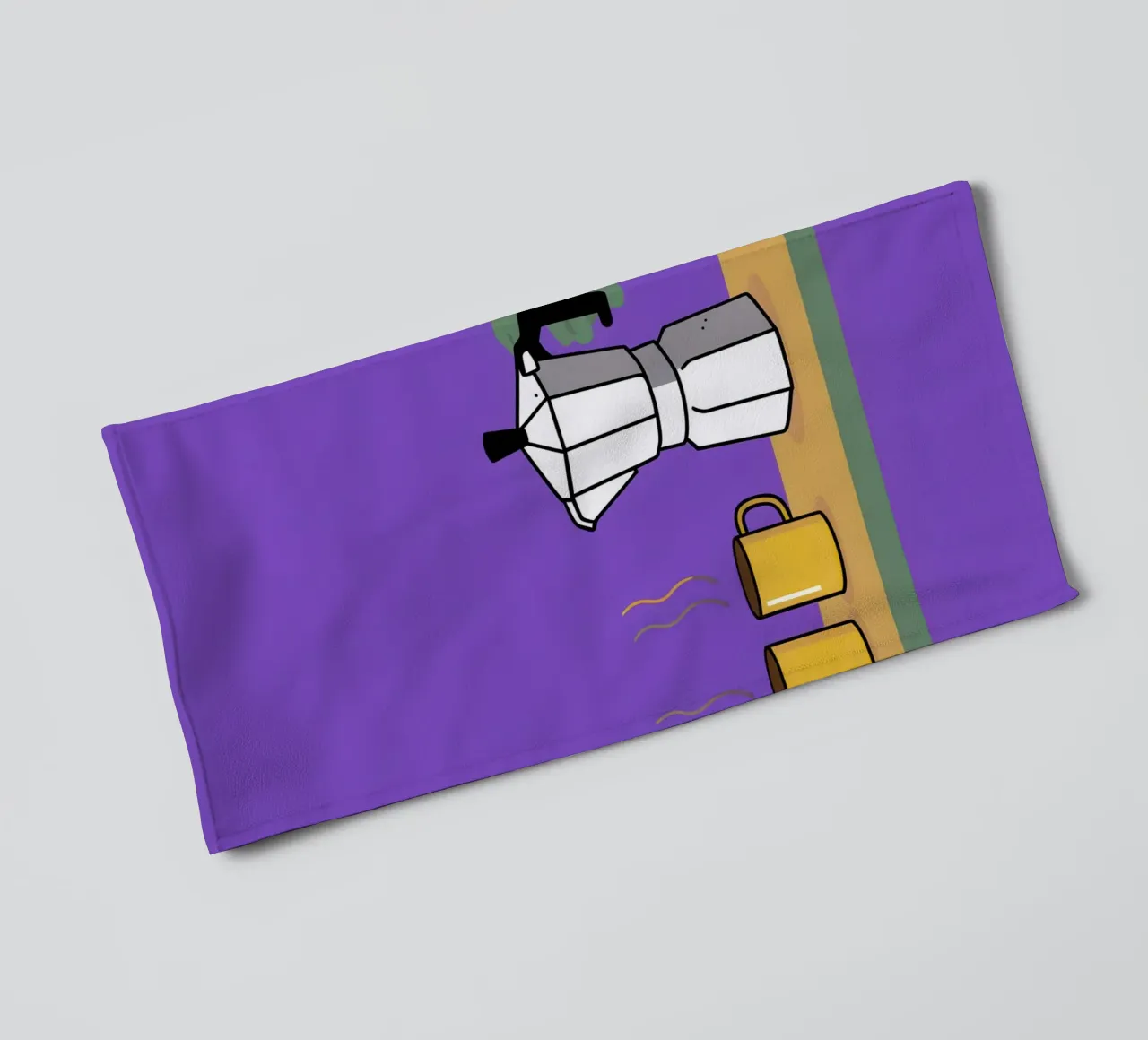 Caffè per due, viola asciugamano da bagno da Ink Pulse