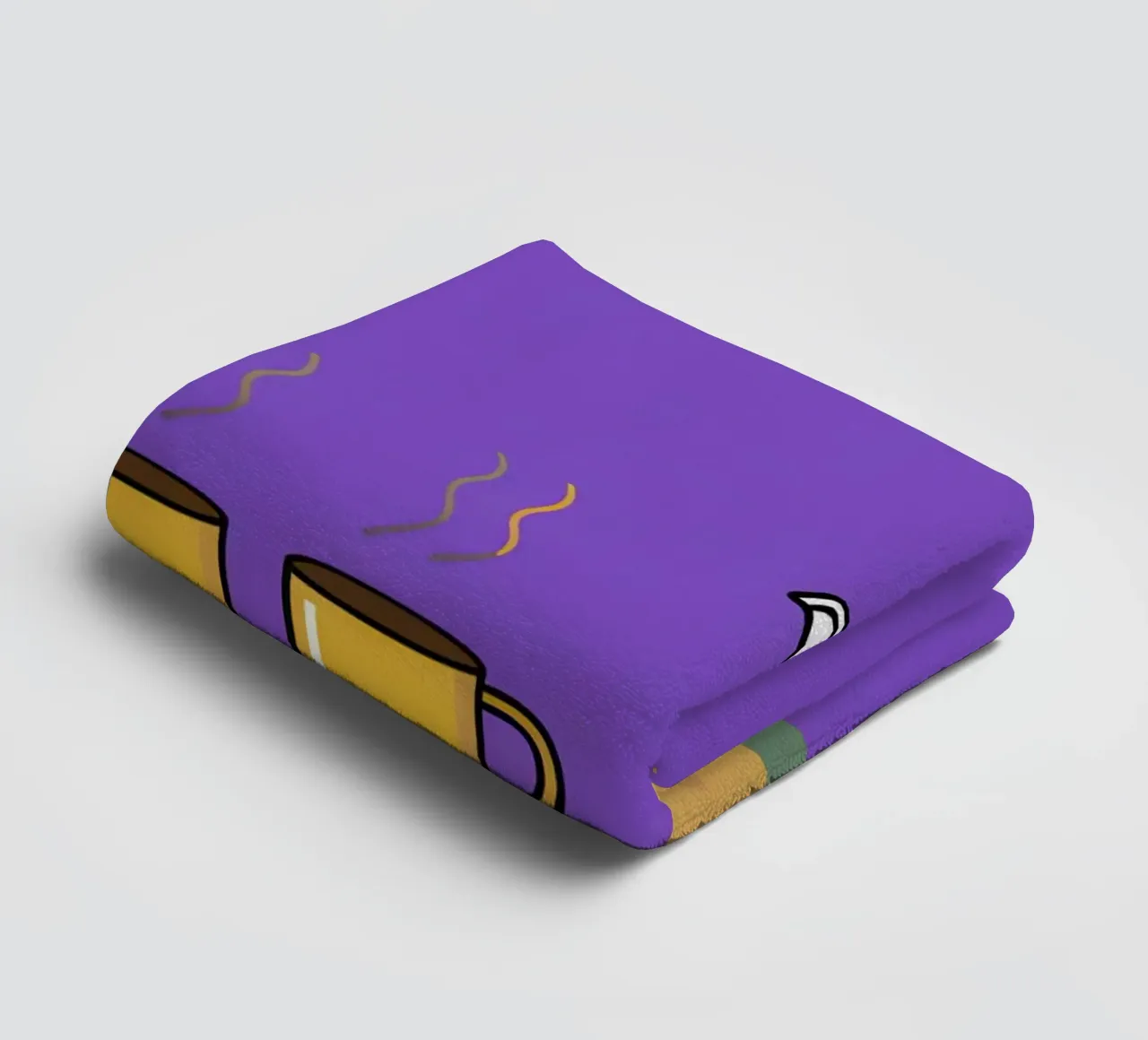 Caffè per due, viola asciugamano da bagno da Ink Pulse