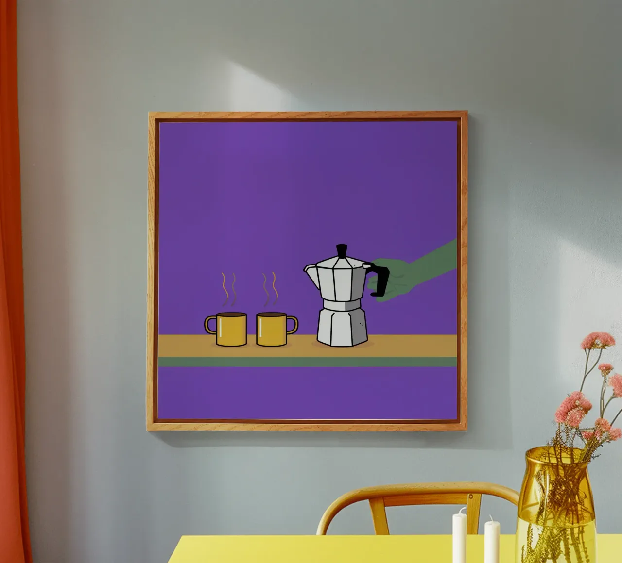 Caffè per due, viola plexiglass da Ink Pulse