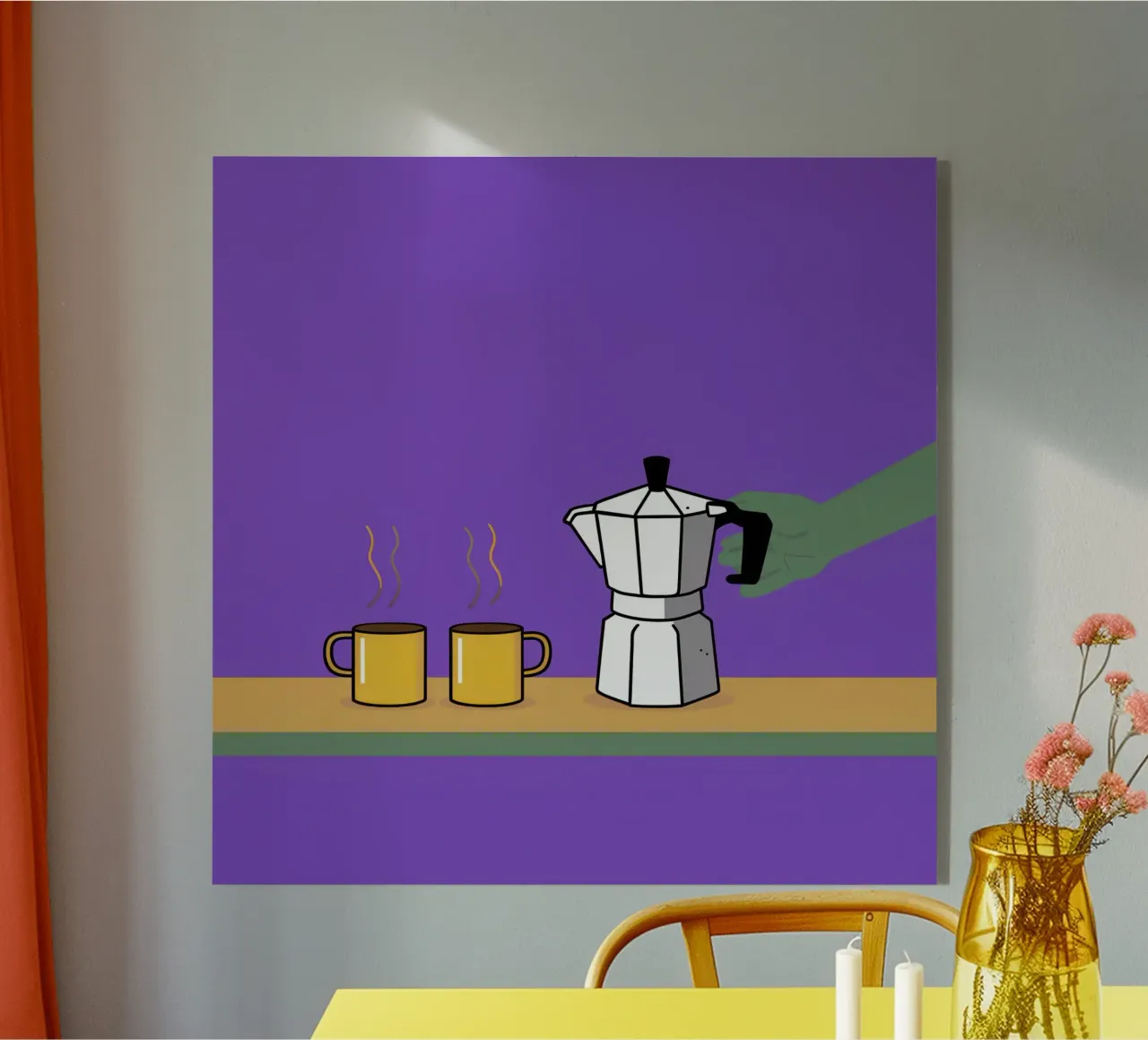 Caffè per due, viola plexiglass da Ink Pulse