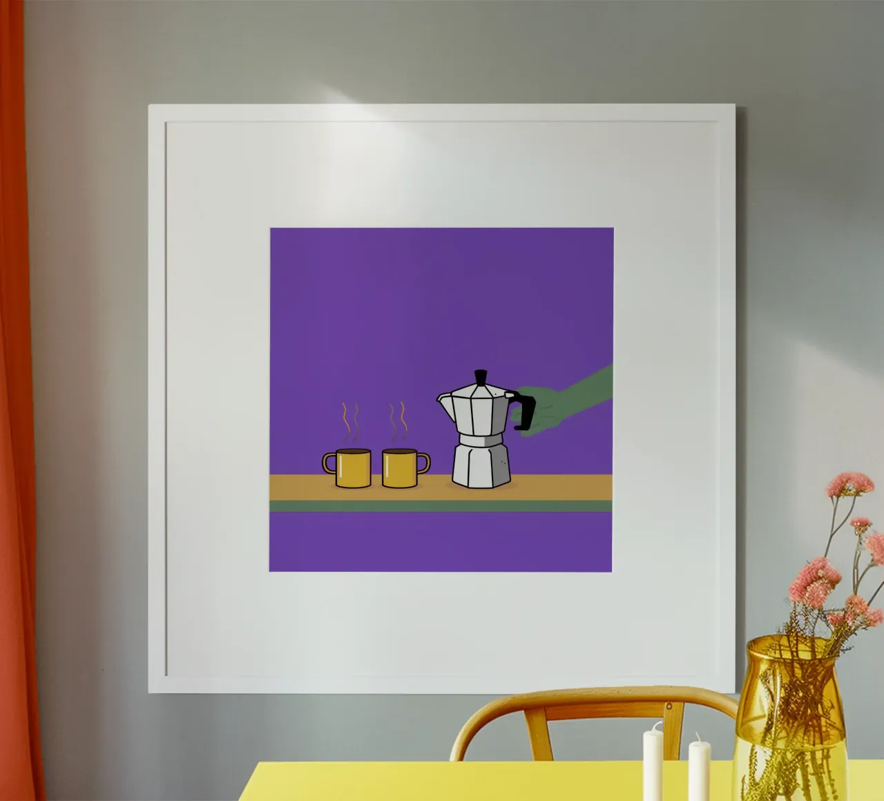 Caffè per due, viola poster da Ink Pulse