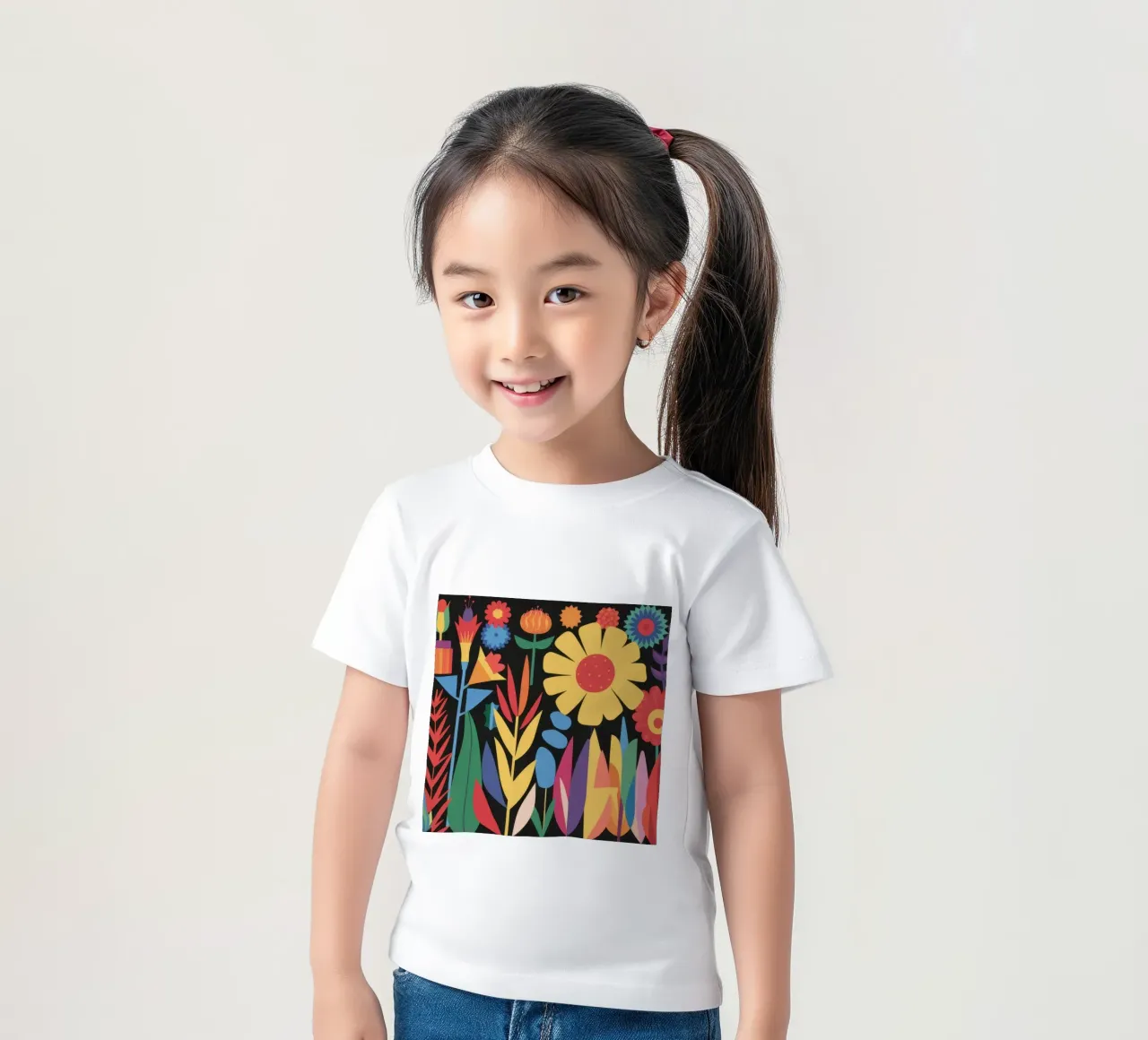 Folk Art Floral Fiesta kids t-shirt by Mythy Brush