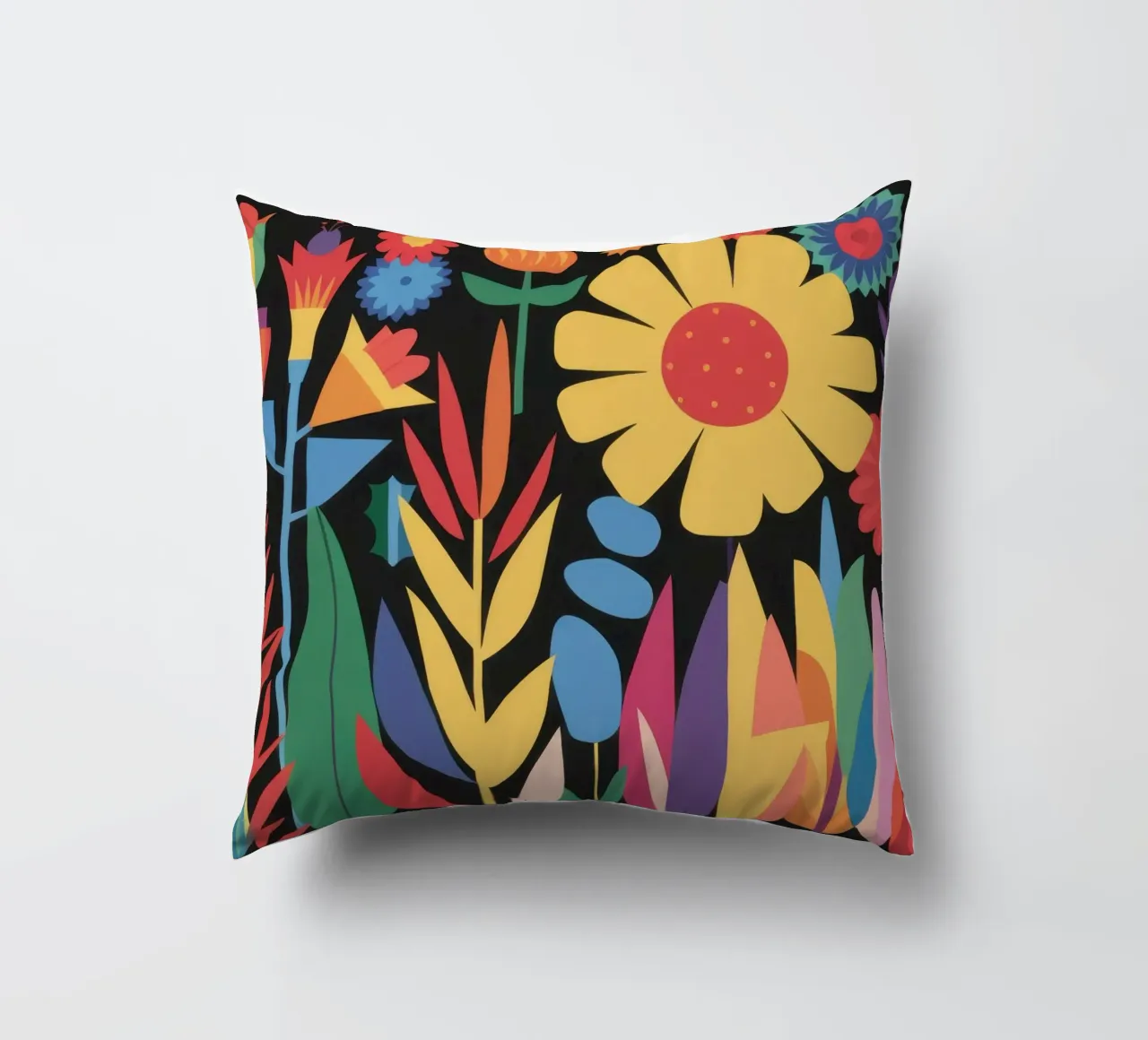 Fiesta floreale d'arte popolare cuscino da Mythy Brush
