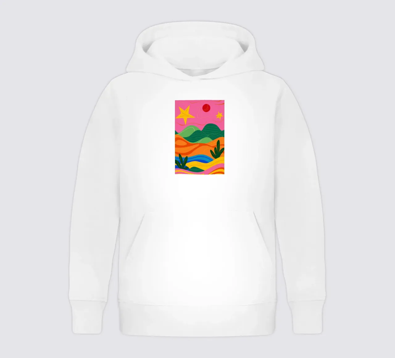 Paesaggio onirico arcobaleno celeste felpa bambino con cappuccio da Giant Foxs