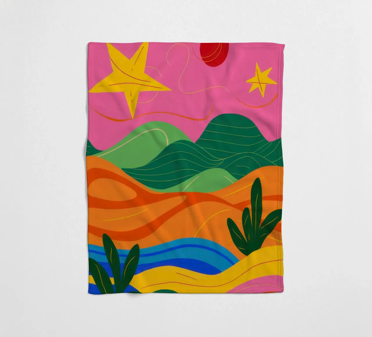 Paesaggio onirico arcobaleno celeste coperta in pile da Giant Foxs