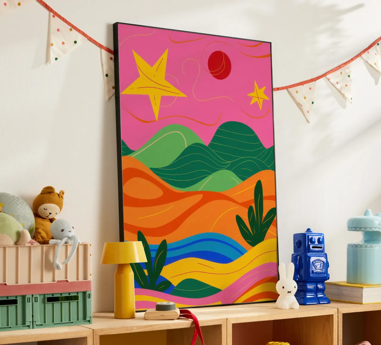 Paesaggio onirico arcobaleno celeste alluminio dibond da Giant Foxs