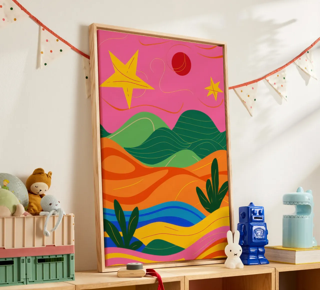 Hemelse Regenboog Droomlandschap canvas van Giant Foxs