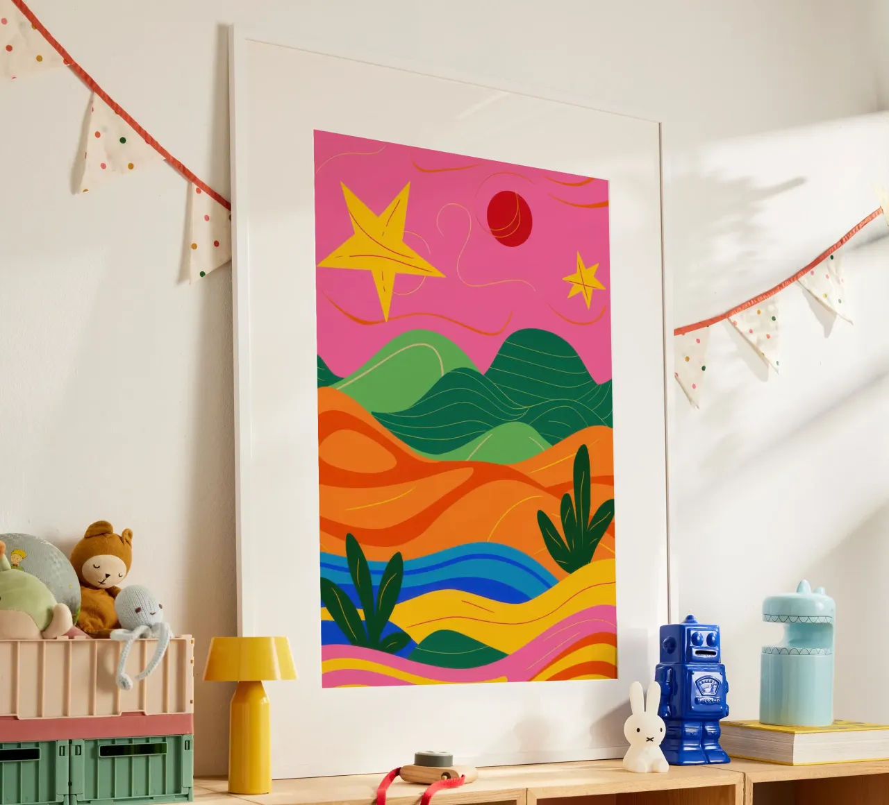 Paesaggio onirico arcobaleno celeste carta hahnemühle da Giant Foxs
