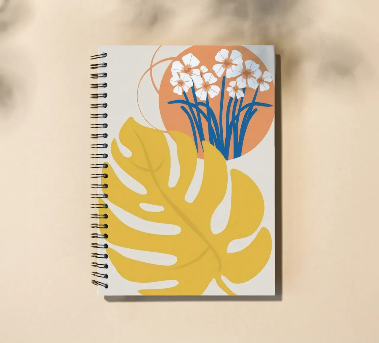Monstera Golden Bloom spiral notebook by Prism Ritual