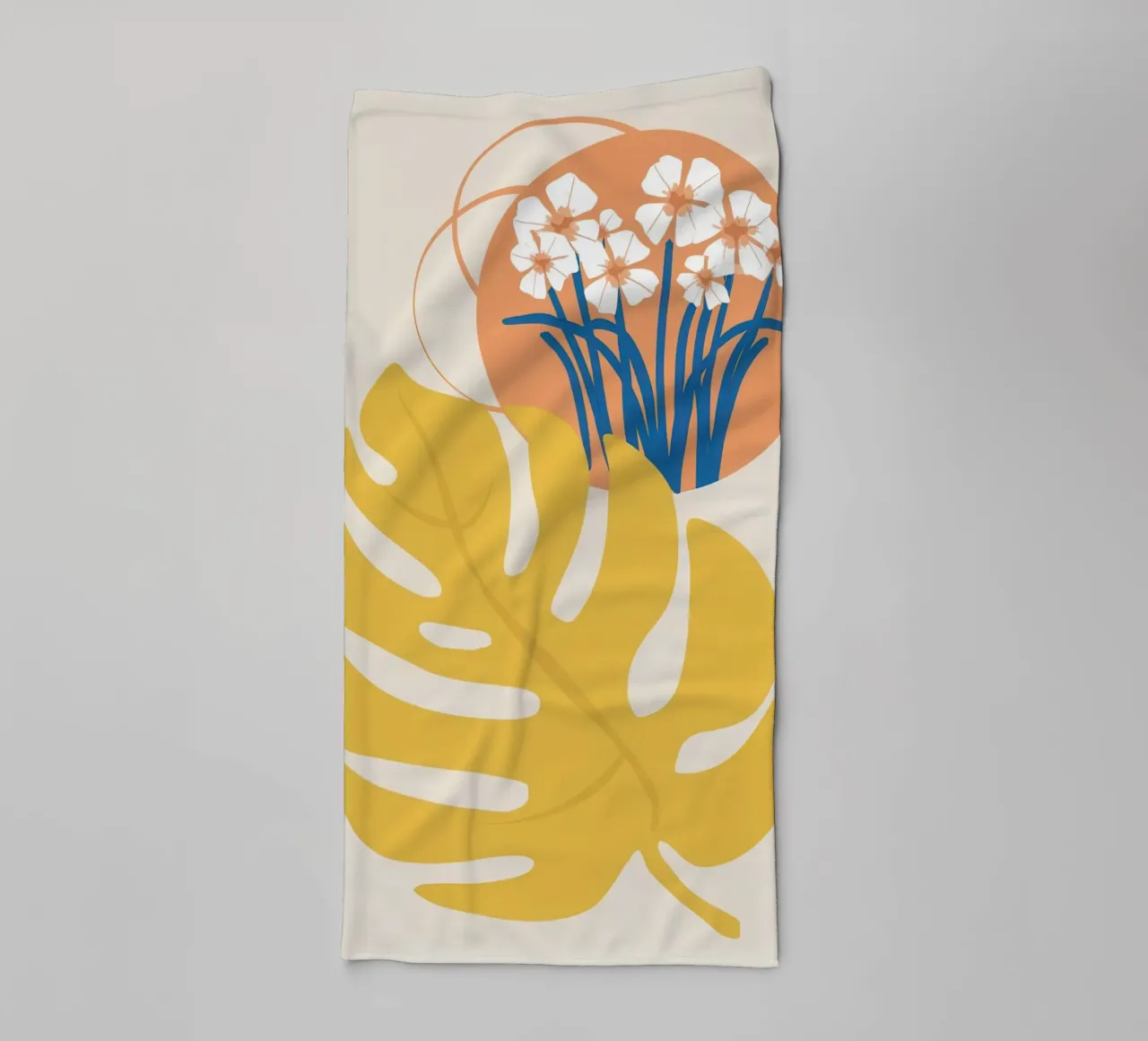 Monstera Golden Bloom towel by Prism Ritual