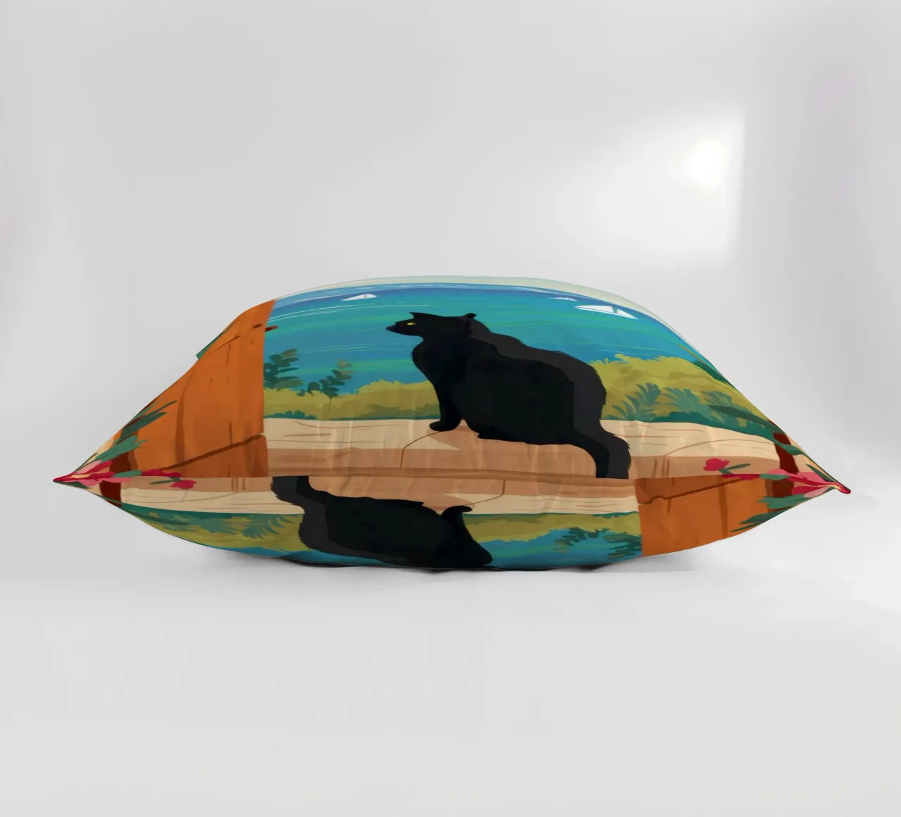 The Cat at the Archway decorative cushion by Ink Pulse