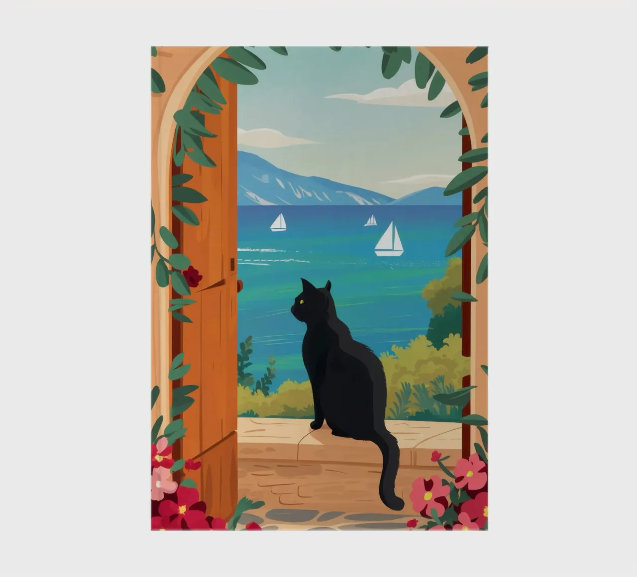 The Cat at the Archway notebook by Ink Pulse
