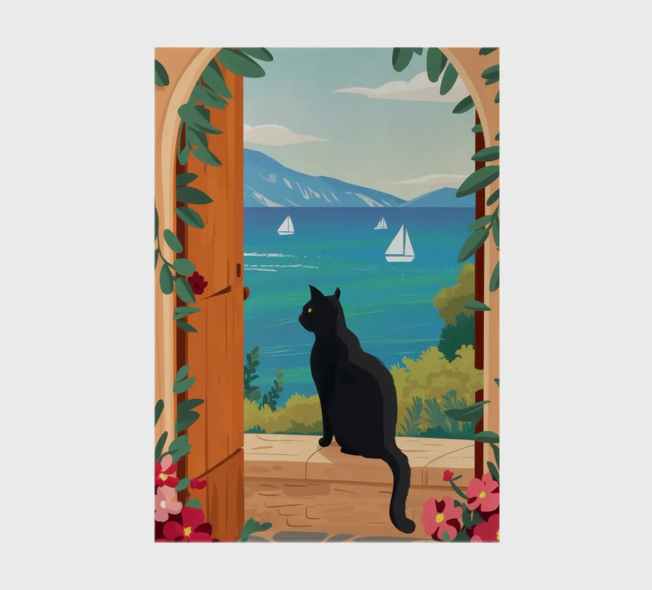 The Cat at the Archway notebook by Ink Pulse