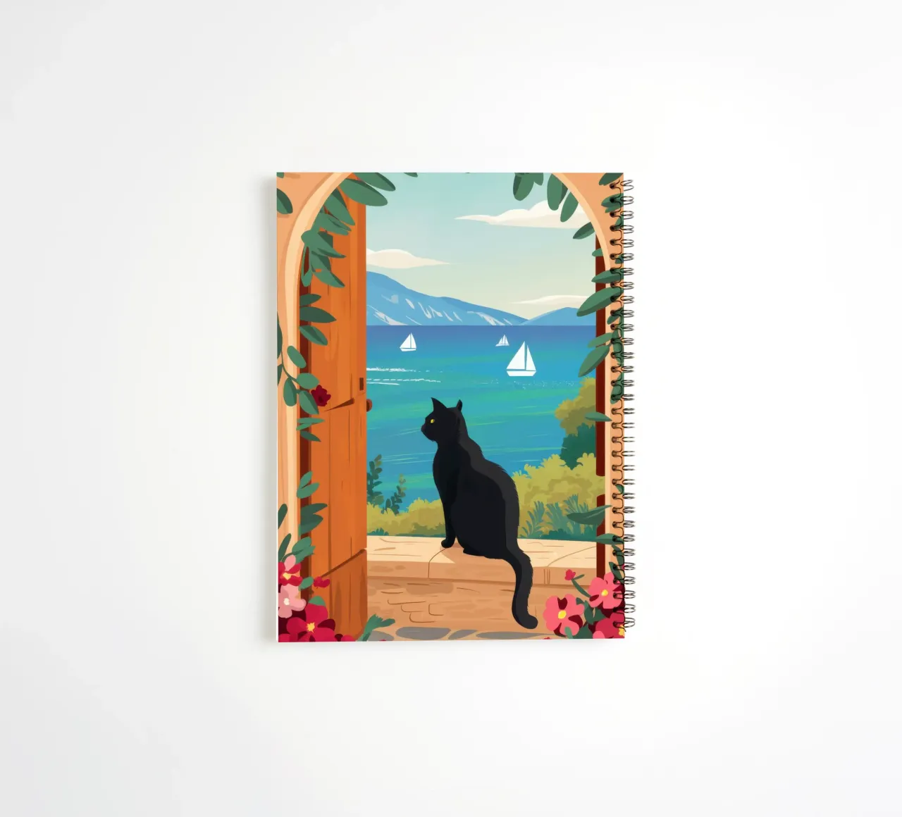 The Cat at the Archway spiral notebook by Ink Pulse