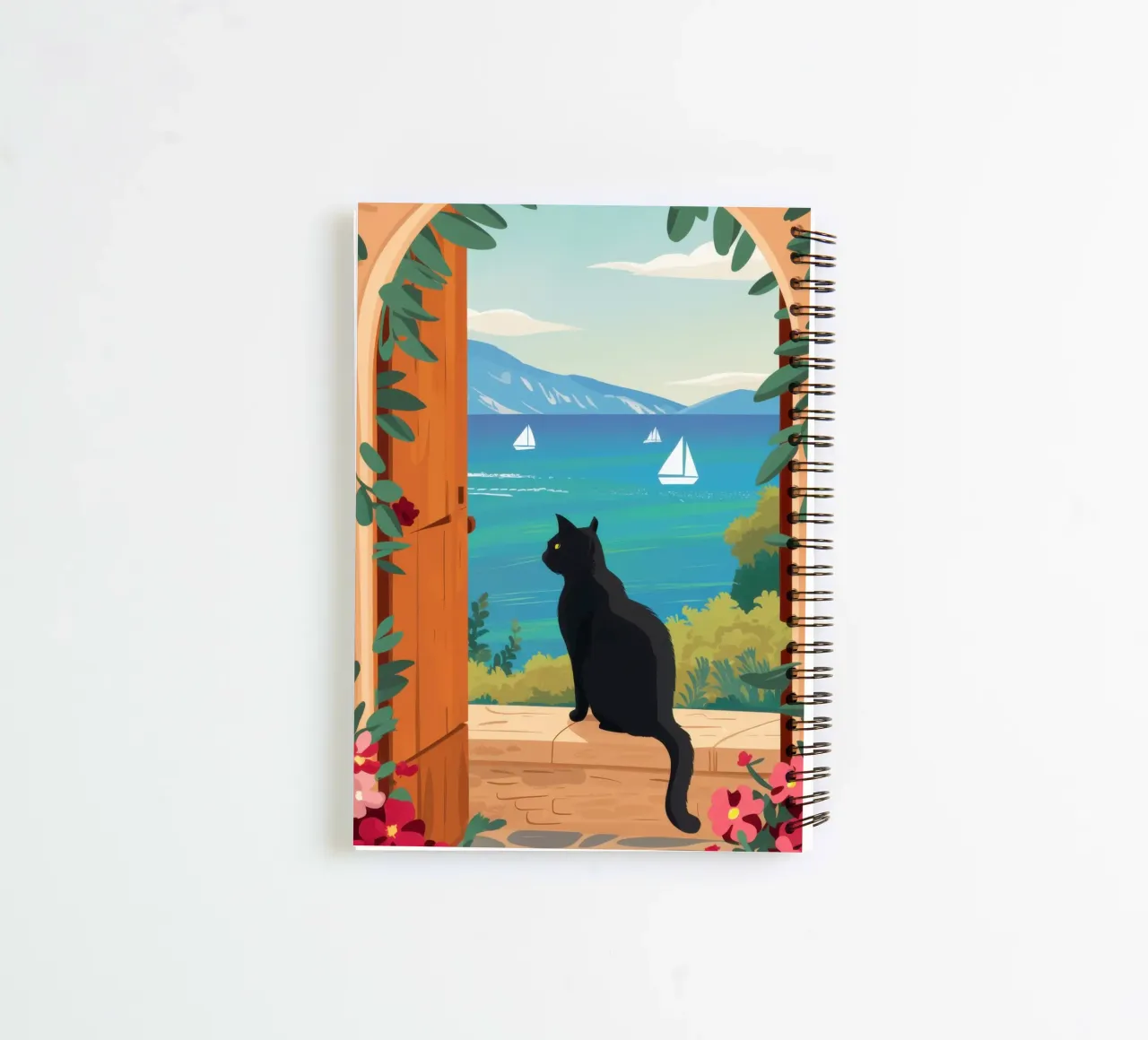 The Cat at the Archway spiral notebook by Ink Pulse
