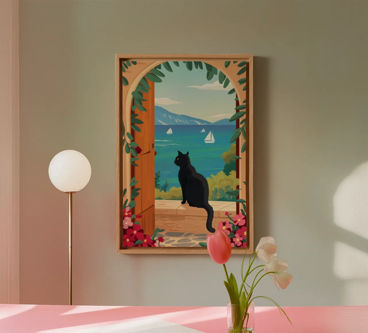 The Cat at the Archway canvas by Ink Pulse
