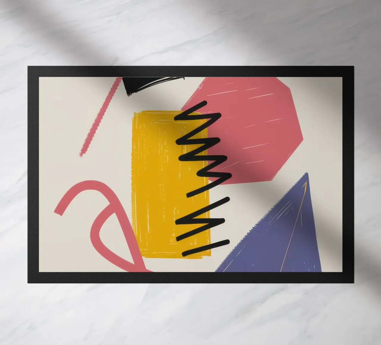 Cubist Playful Balance doormat by Prism Ritual