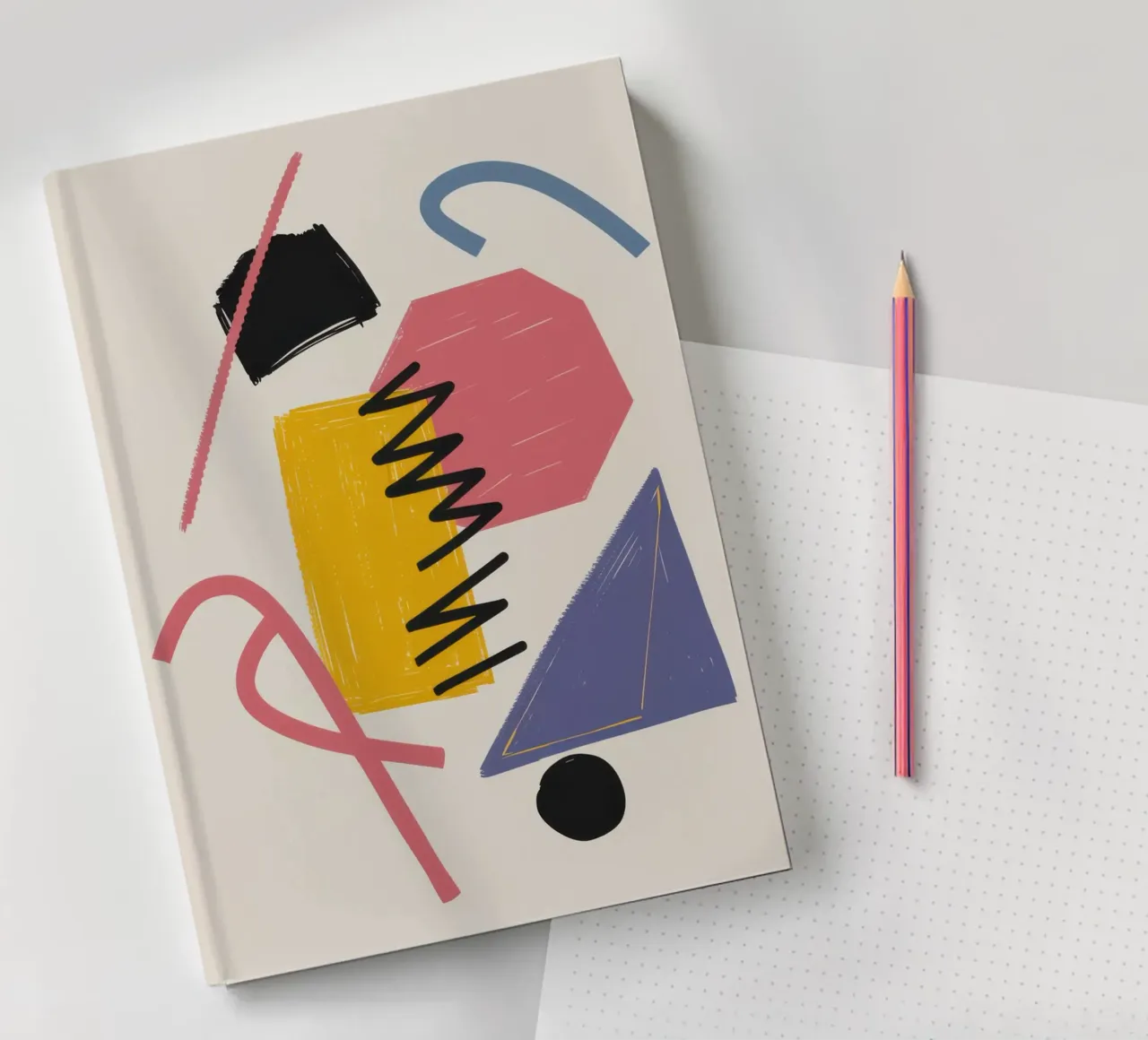 Cubist Playful Balance notebook by Prism Ritual
