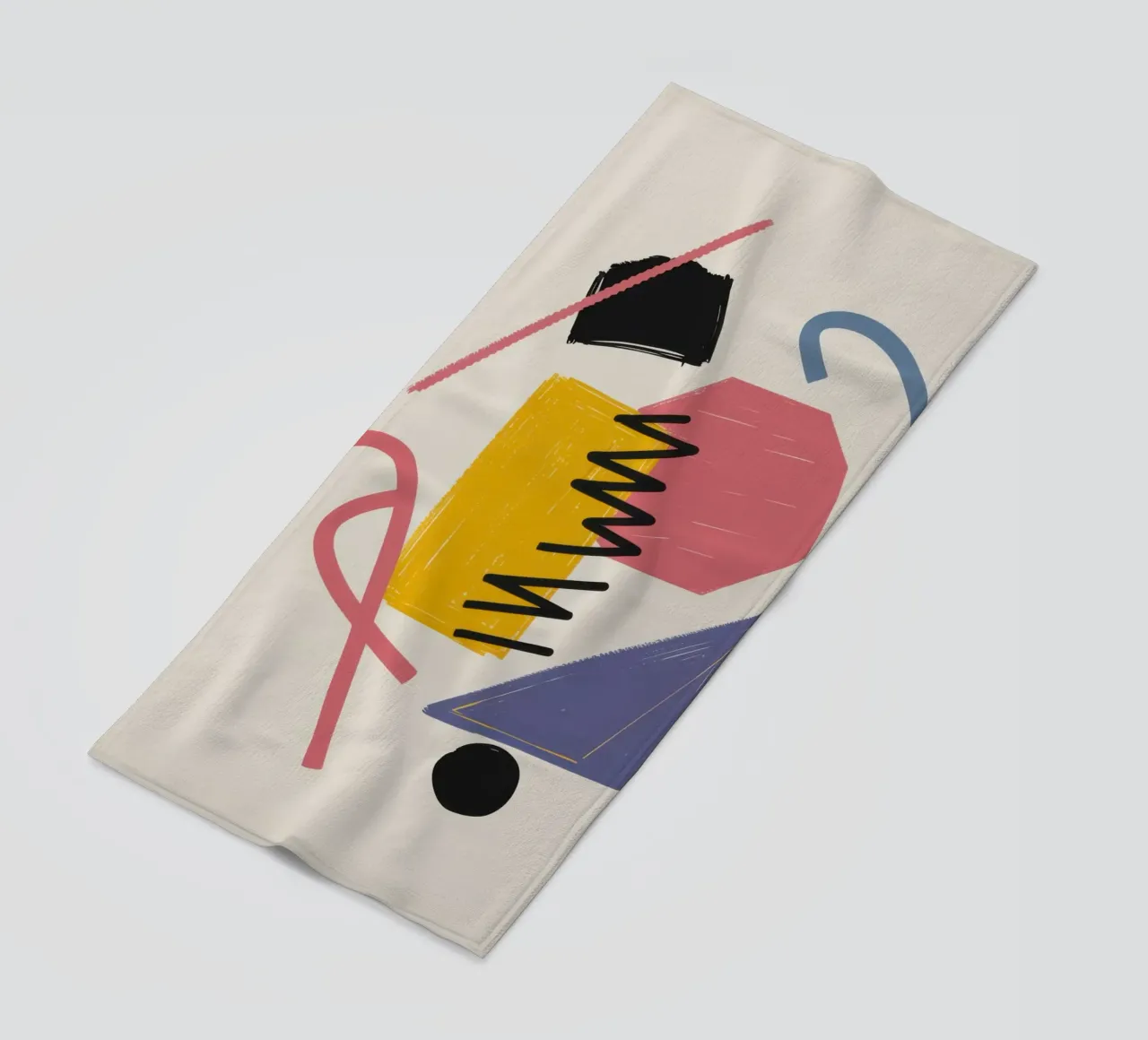 Cubist Playful Balance beach towel by Prism Ritual