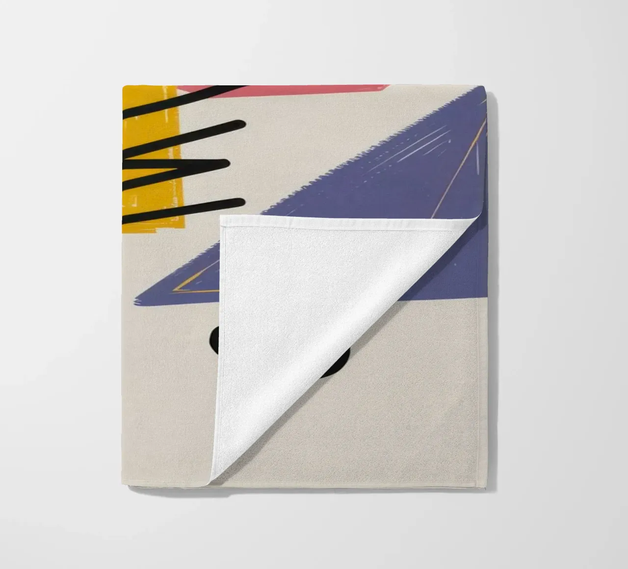 Cubist Playful Balance beach towel by Prism Ritual