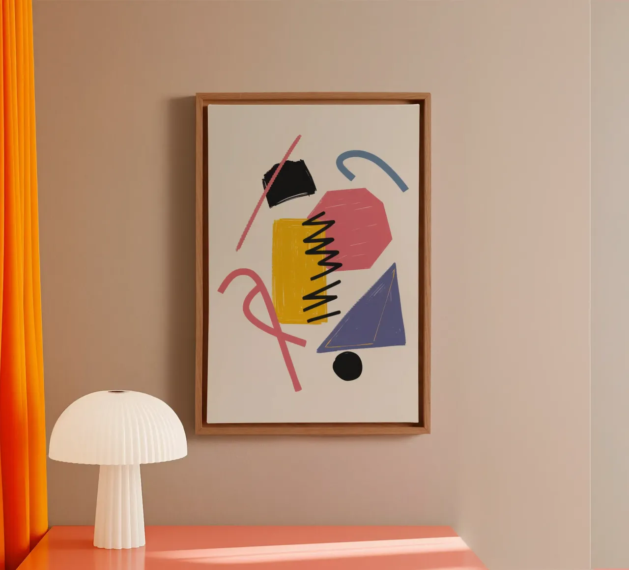 Kubistisch Speels Evenwicht canvas met Baklijst van Prism Ritual