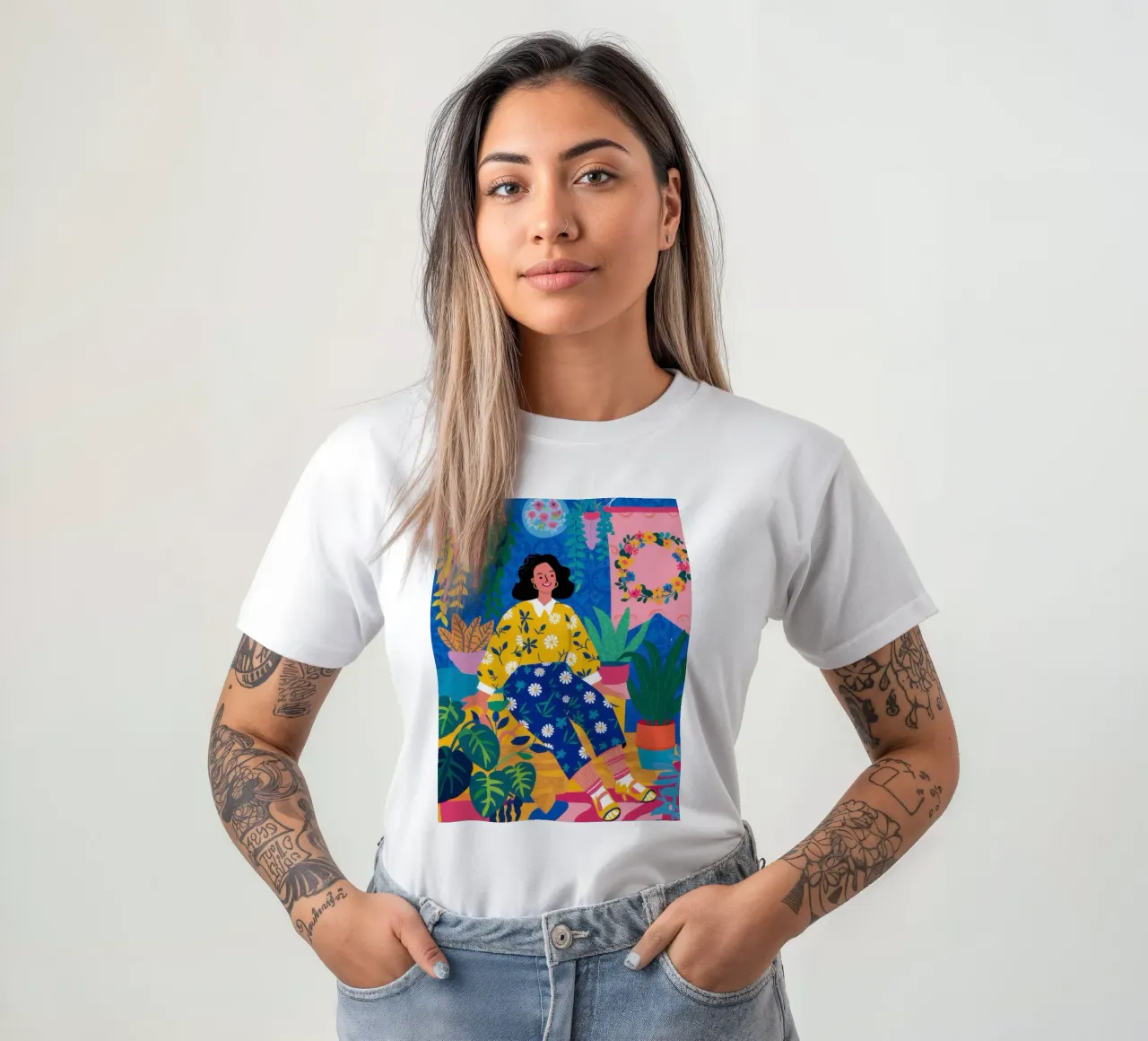 Drowning in Dahlias t-shirt by Ink Pulse