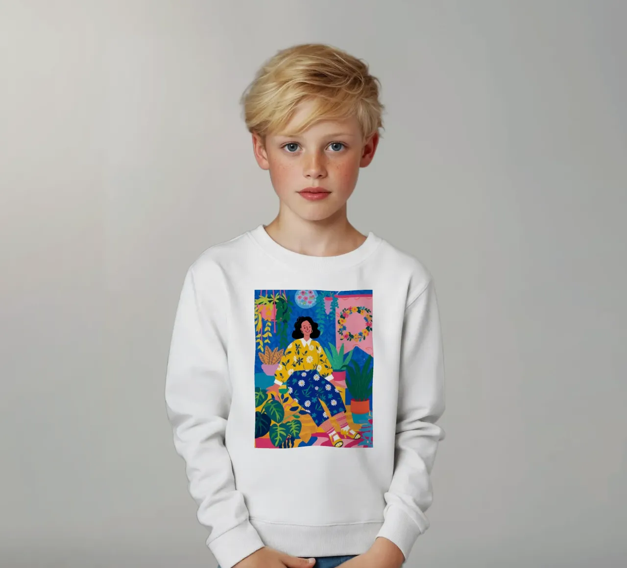 Drowning in Dahlias kids sweatshirt by Ink Pulse