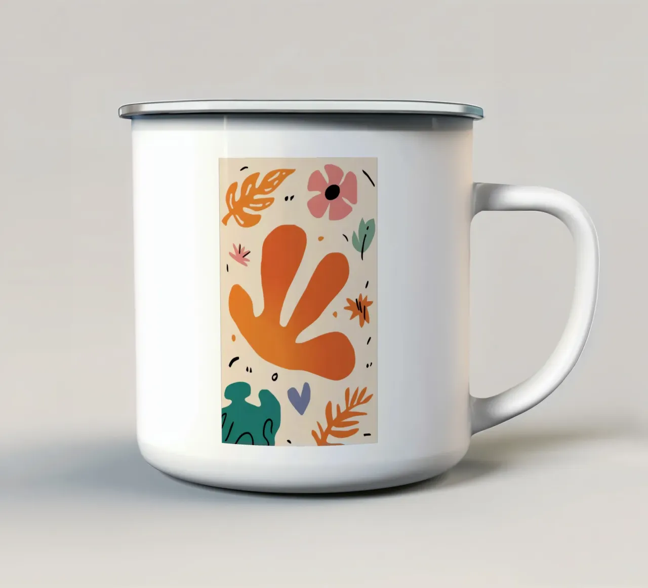 Collage di foglie pastello tazza in smalto da Mythy Brush