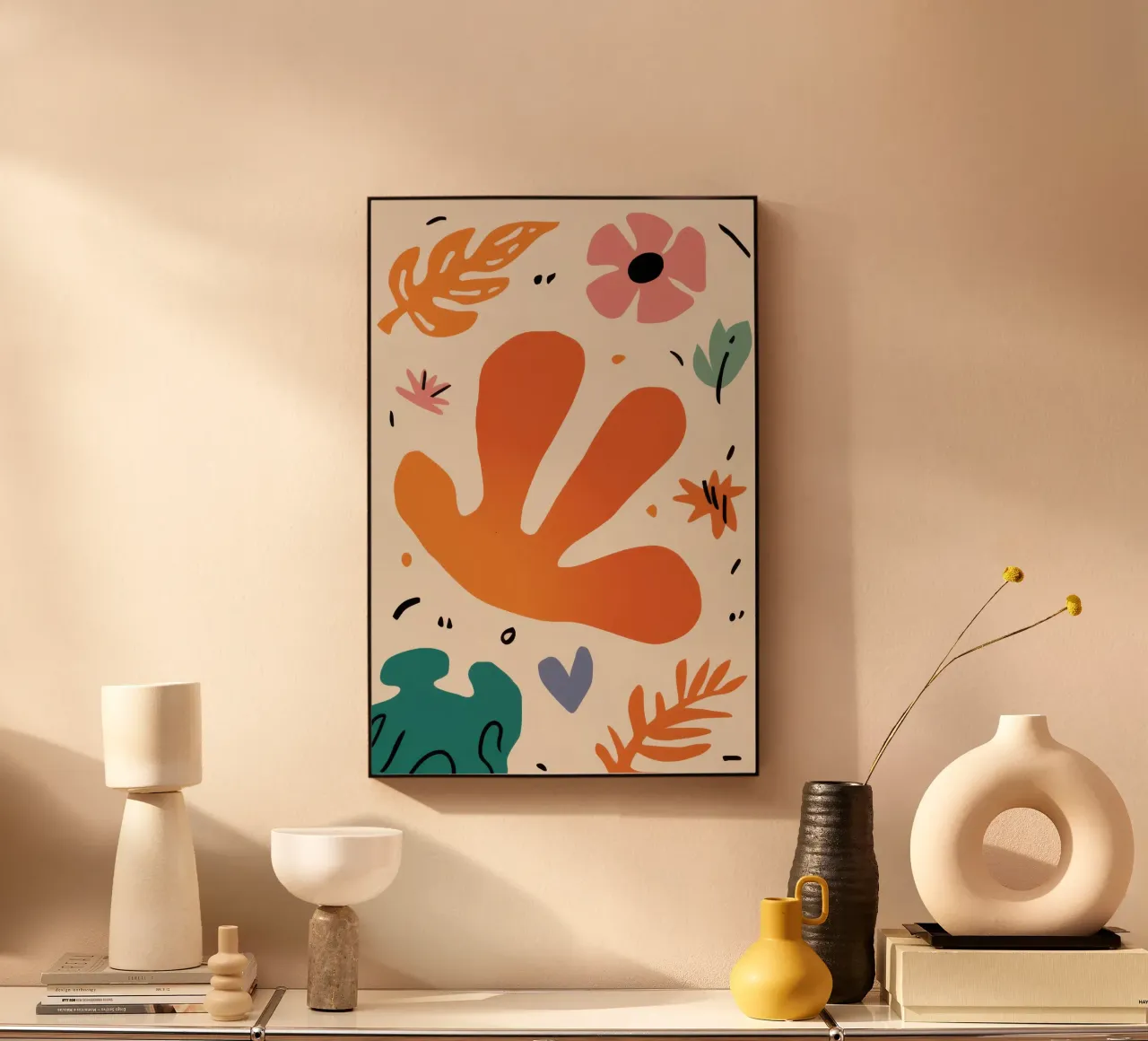 Pastel Leaf Collage alu-dibond by Mythy Brush