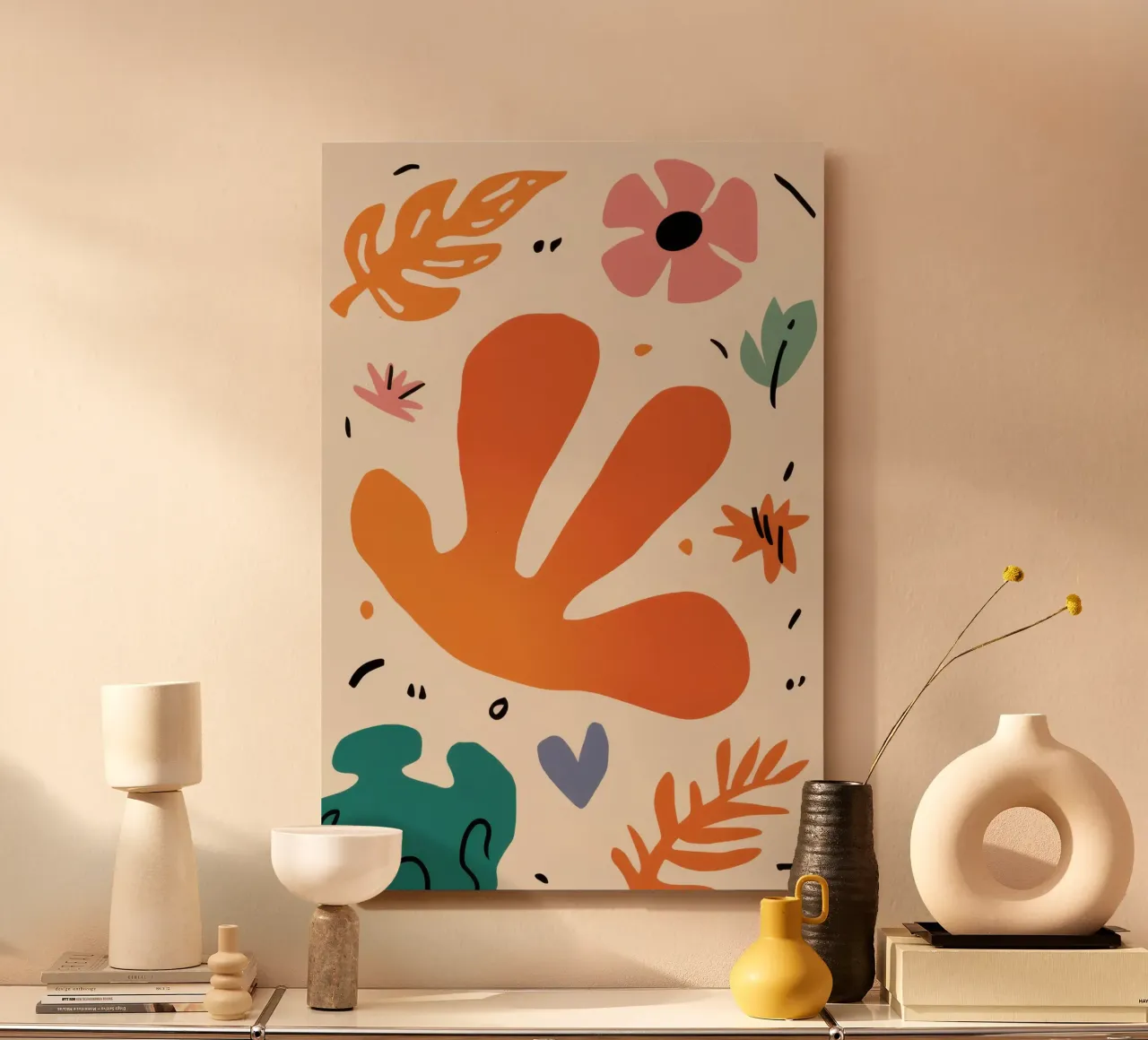 Pastel Leaf Collage alu-dibond by Mythy Brush