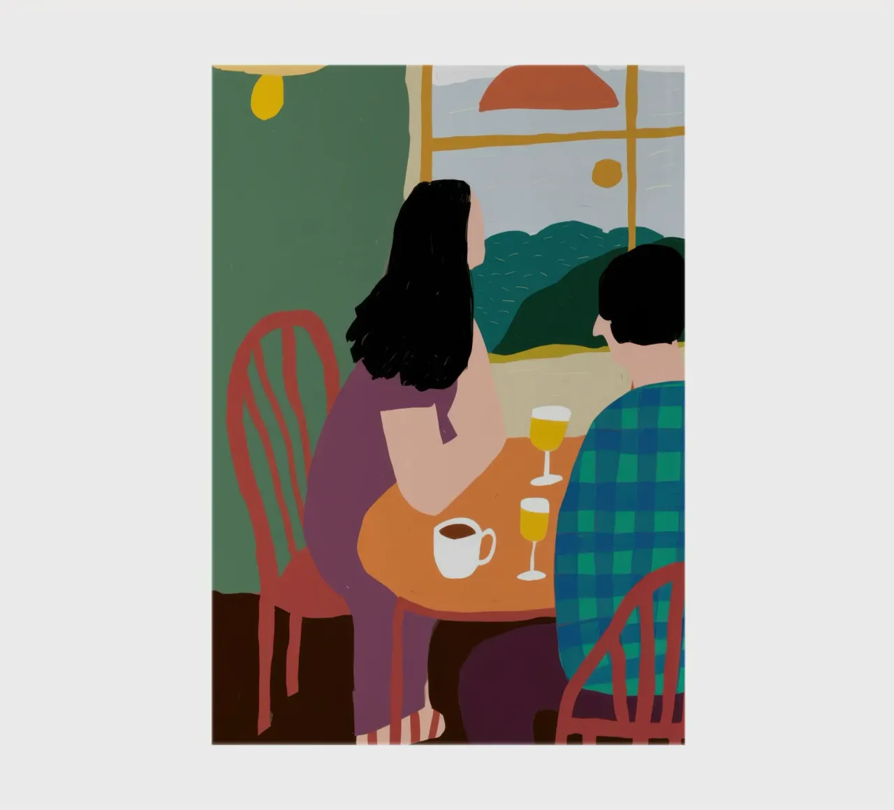 Conversation chaleureuse au café carnet de notes de Giant Foxs