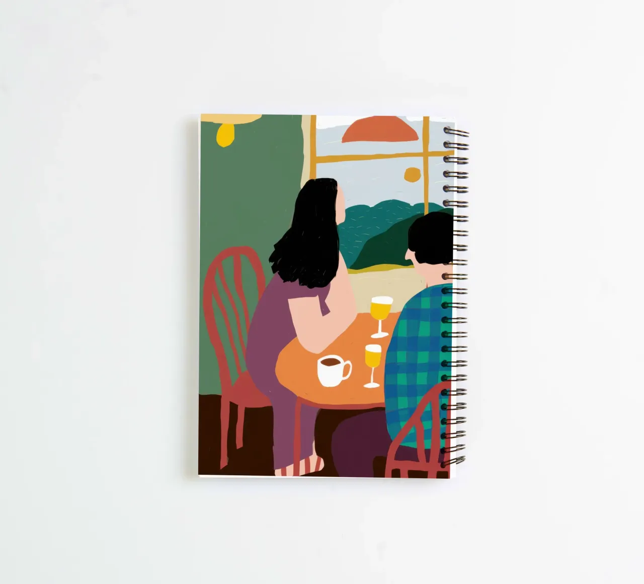 Cafe's Warm Conversation spiral notebook by Giant Foxs