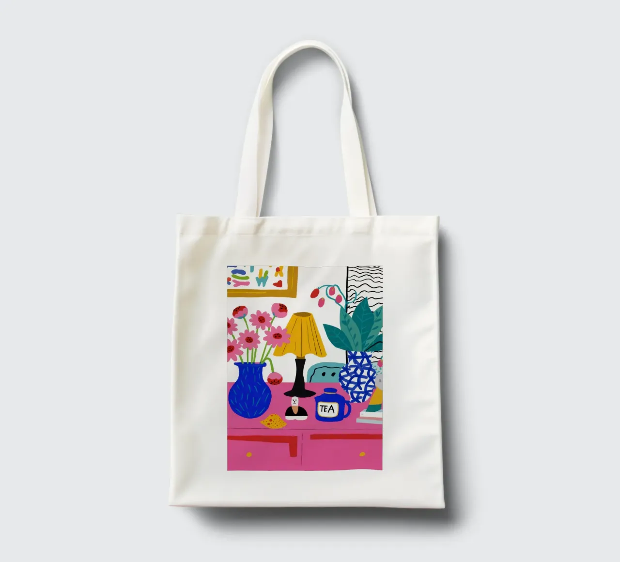 Maximalist Tea Time tote bag by Flock Reverie