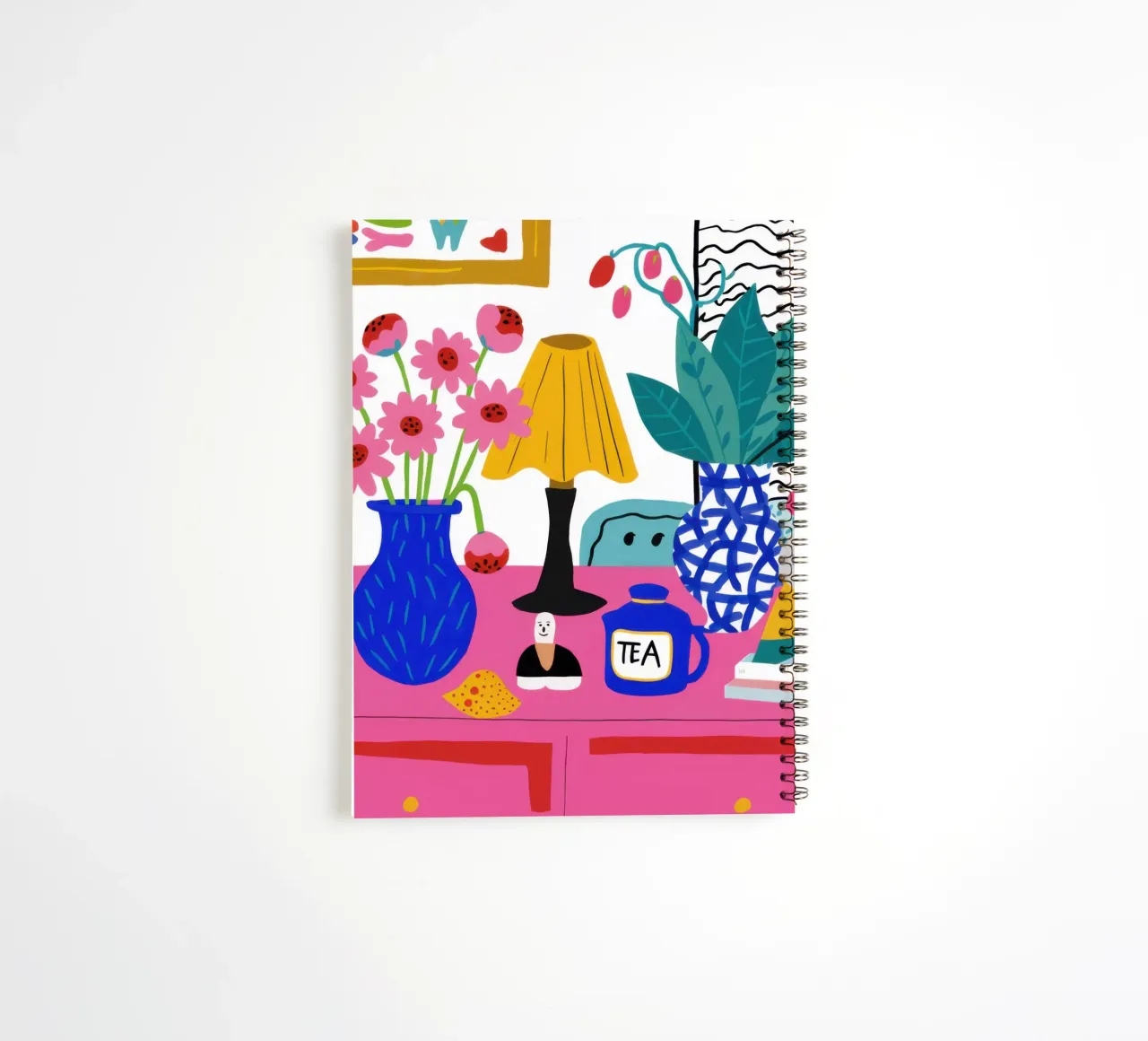 Maximalist Tea Time spiral notebook by Flock Reverie