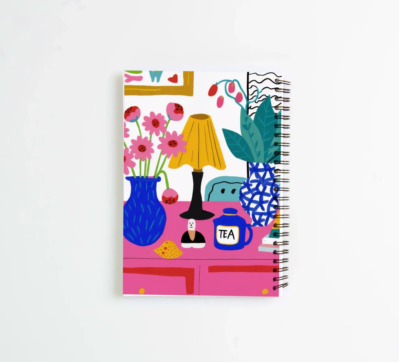 Maximalist Tea Time spiral notebook by Flock Reverie