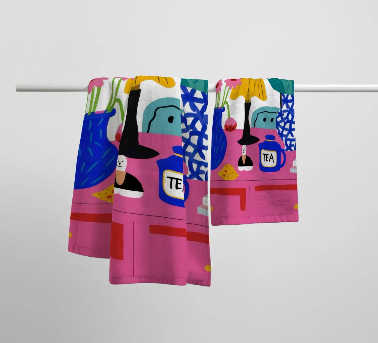Maximalist Tea Time towel by Flock Reverie
