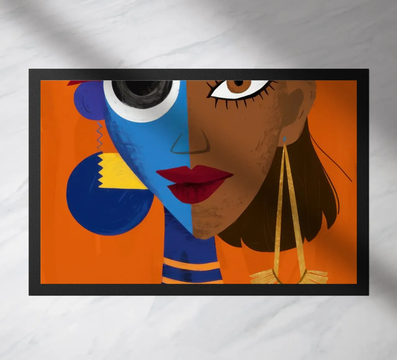 Azure Gilded Gaze doormat by Prism Ritual