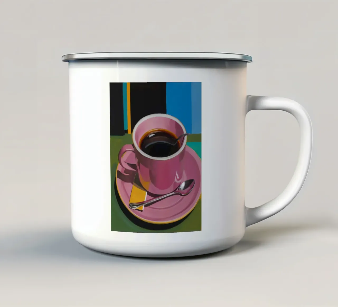 Momento caffè Cerise tazza in smalto da Giant Foxs