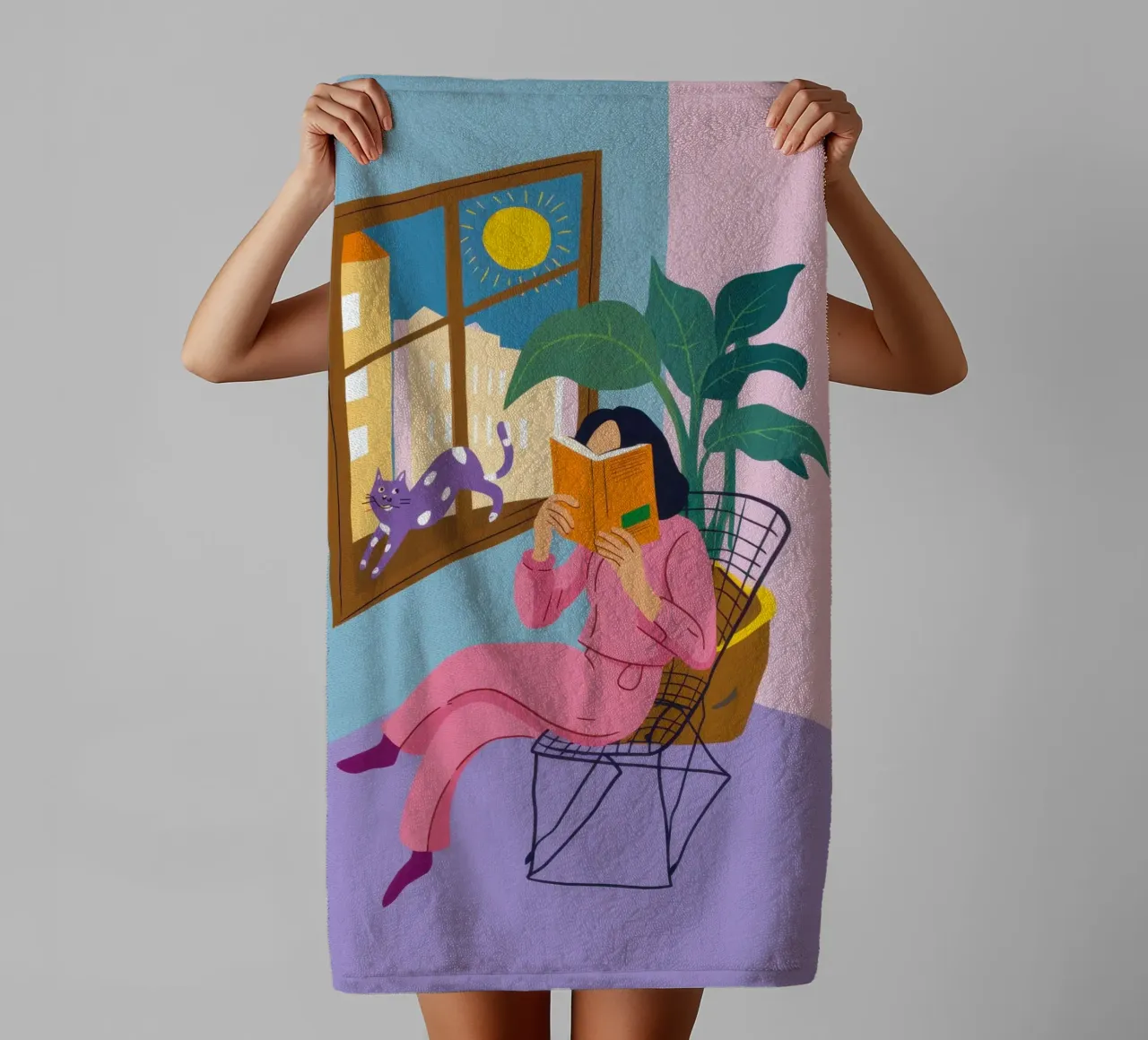 Window Peaceful Prose towel by Prism Ritual