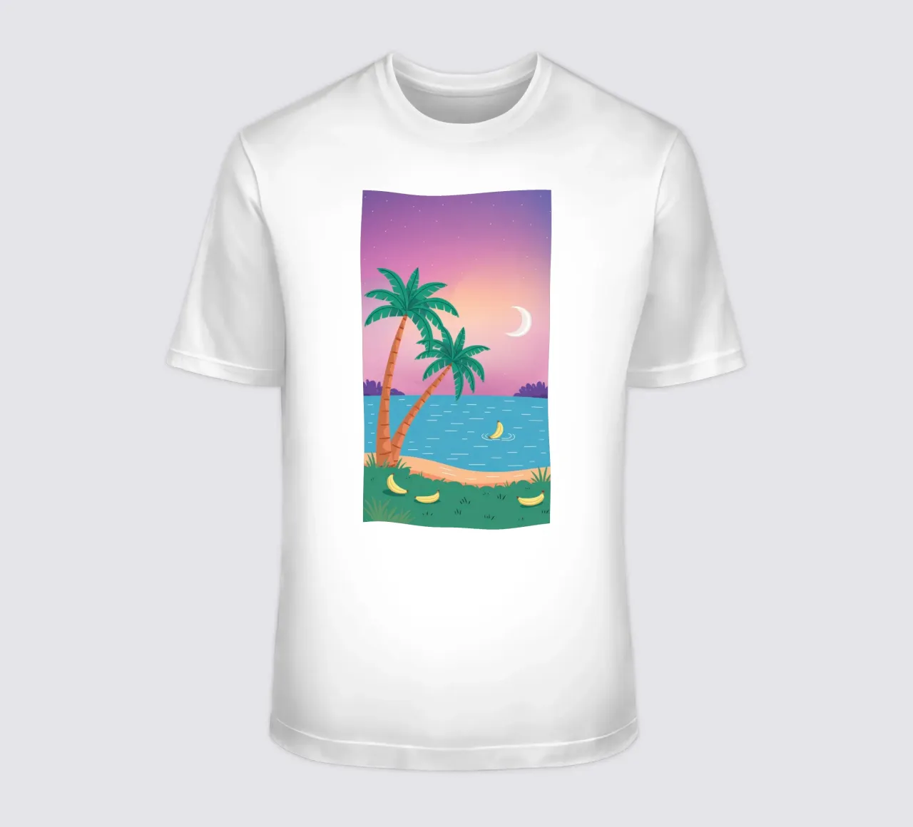 Tropical Moonlit Bay t-shirt by Mythy Brush