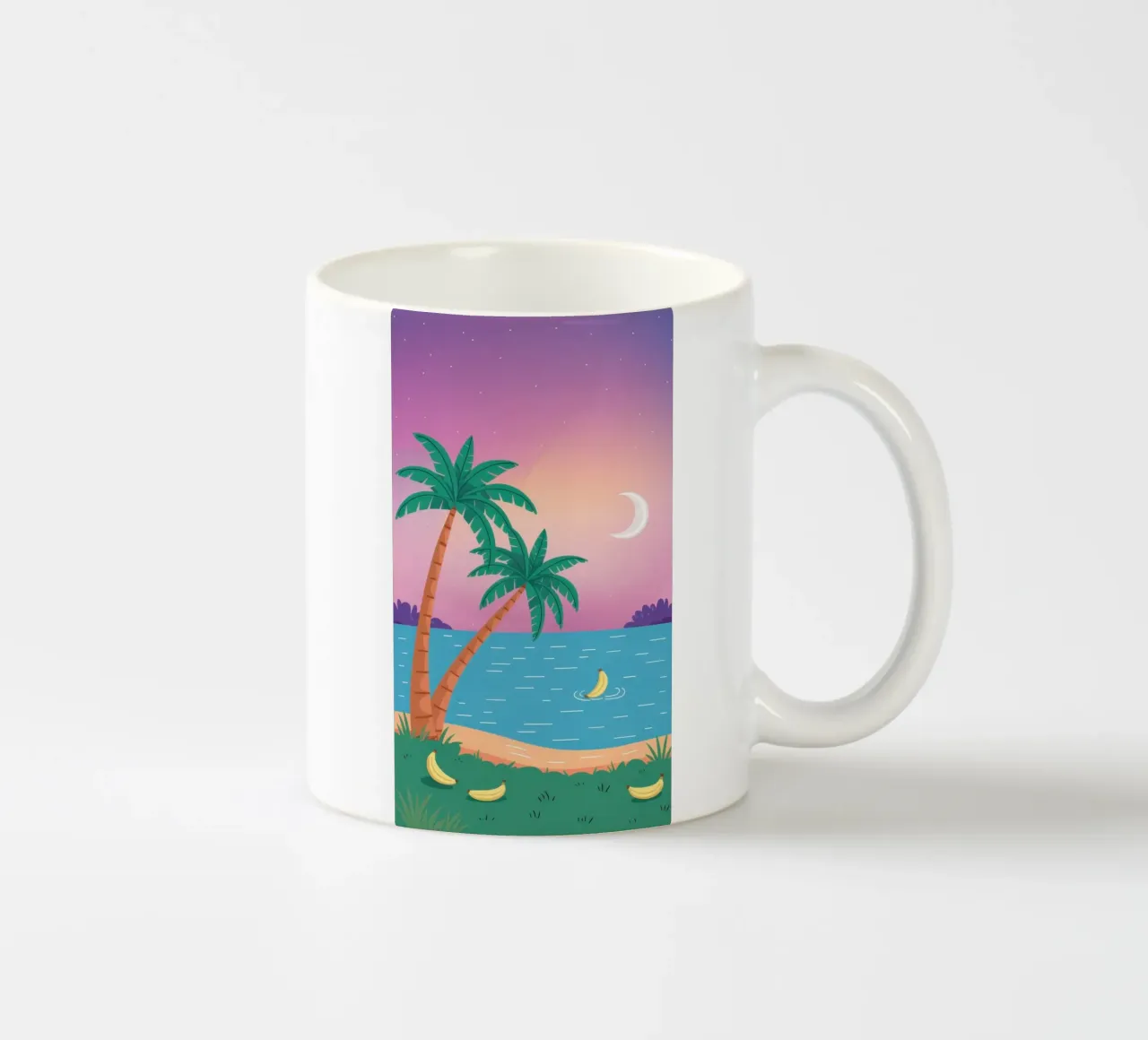 Baia tropicale illuminata dalla luna tazza in ceramica da Mythy Brush