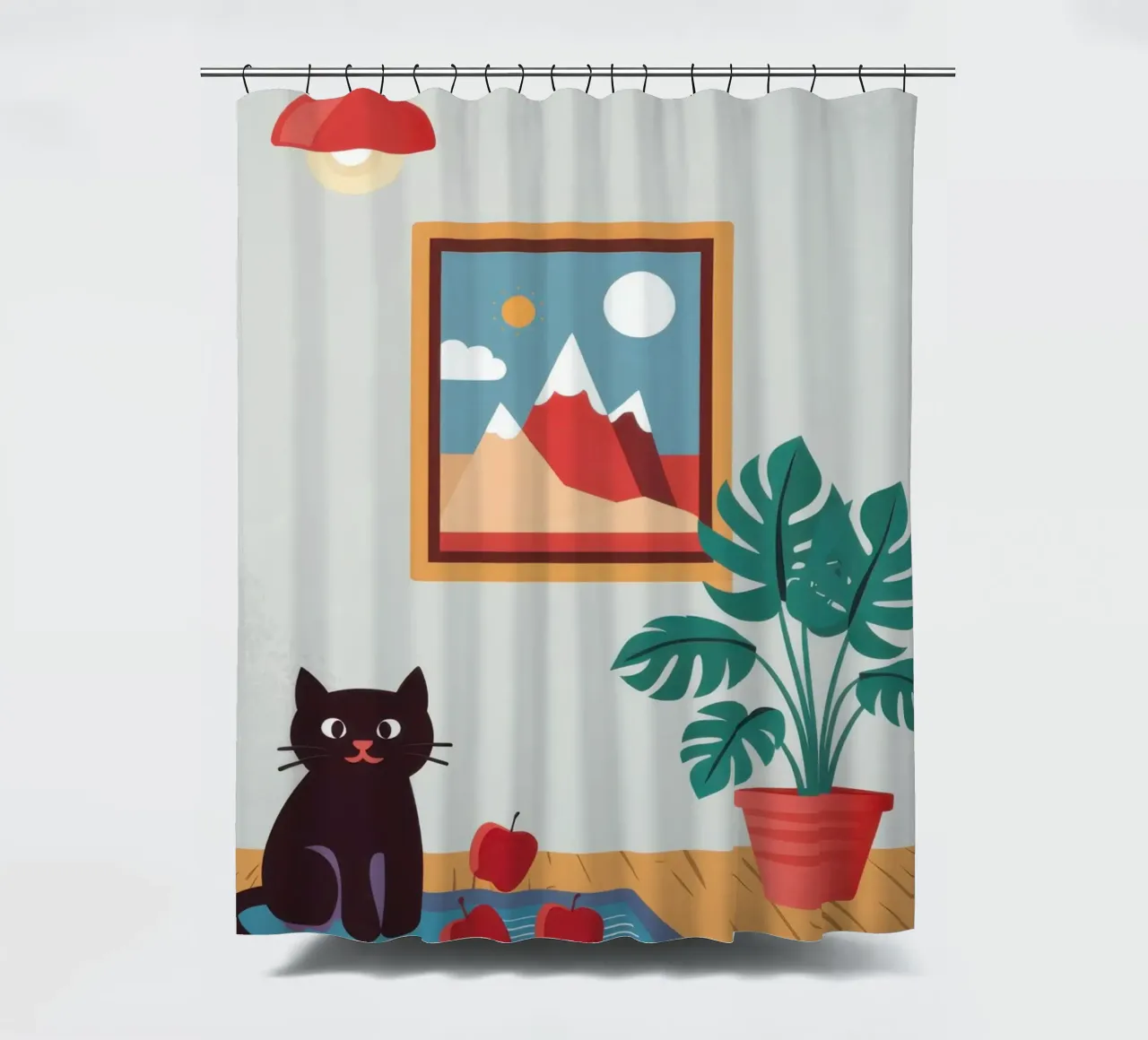 The Cat Domain shower curtain by Mythy Brush