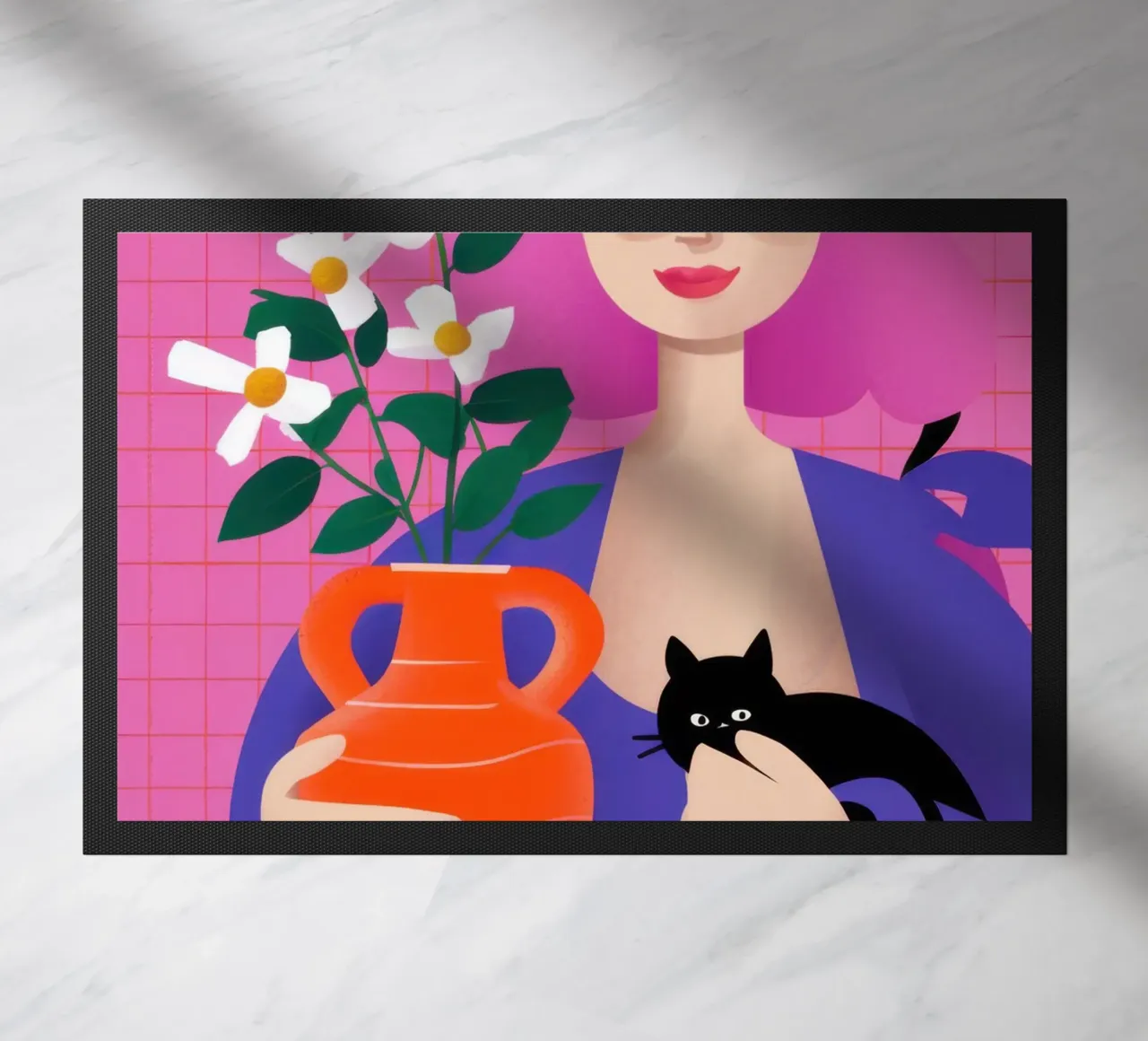 L'artista e il suo gatto zerbino da Ink Pulse