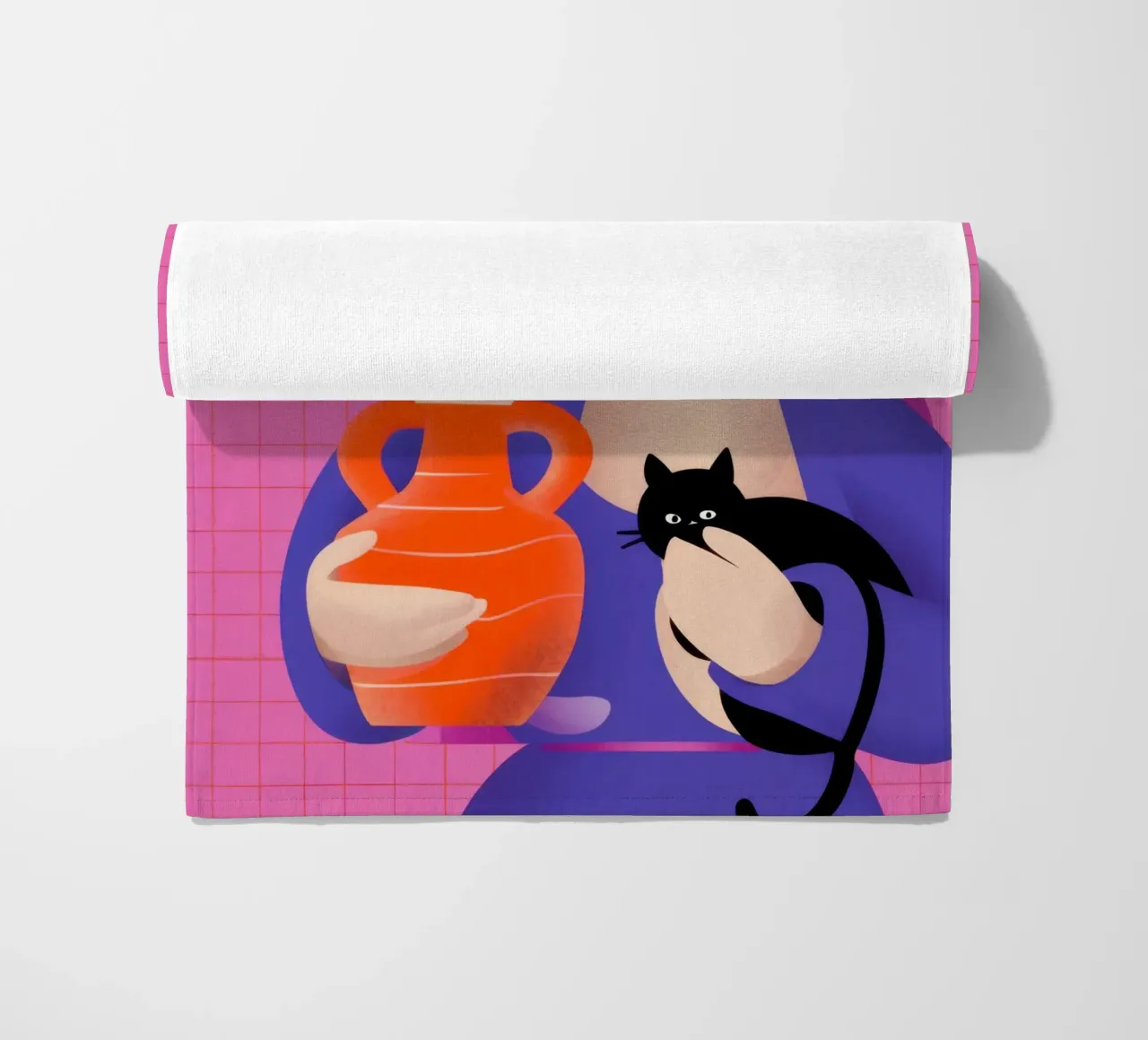L'artista e il suo gatto telo mare da Ink Pulse