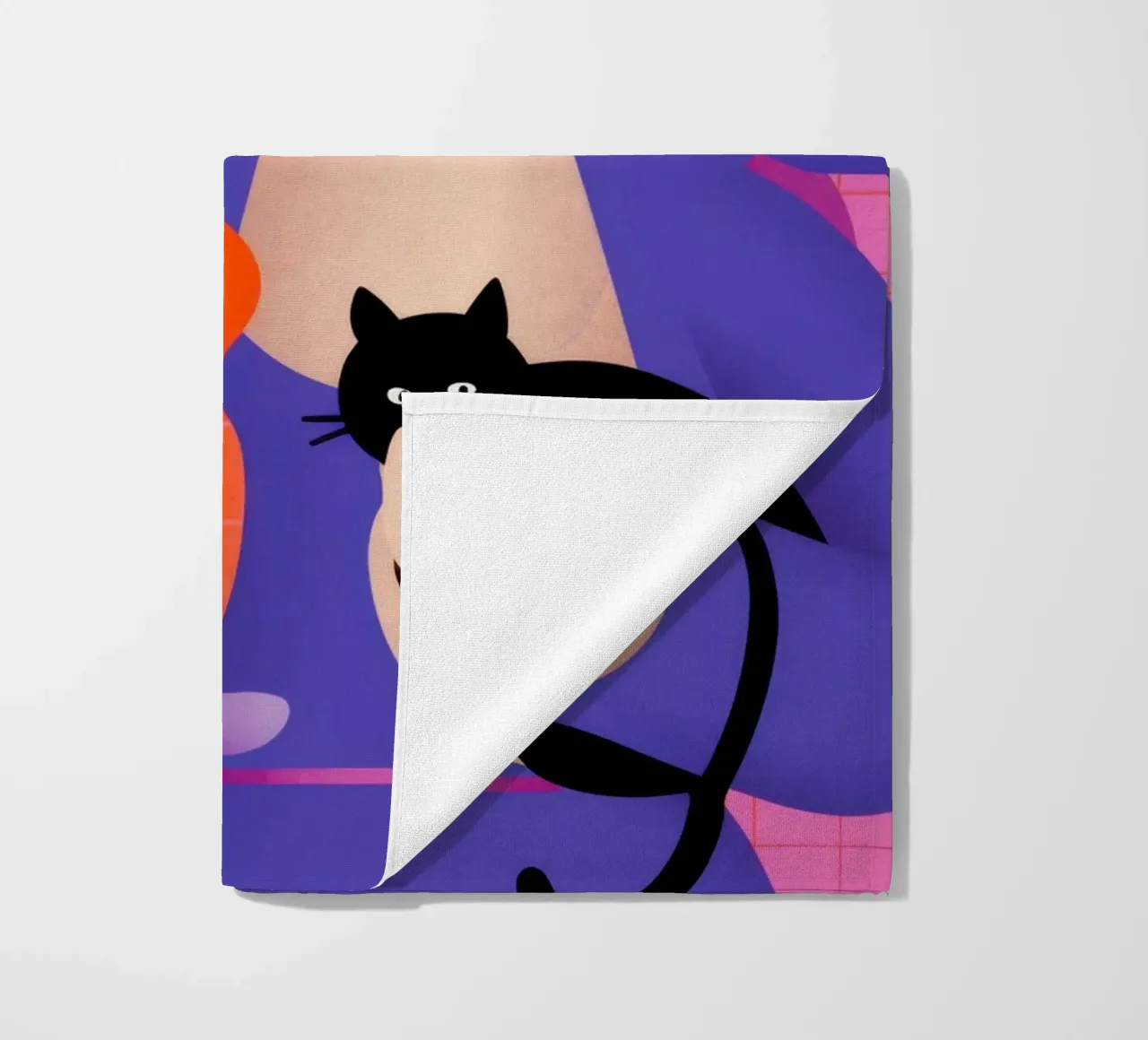 L'artista e il suo gatto telo mare da Ink Pulse