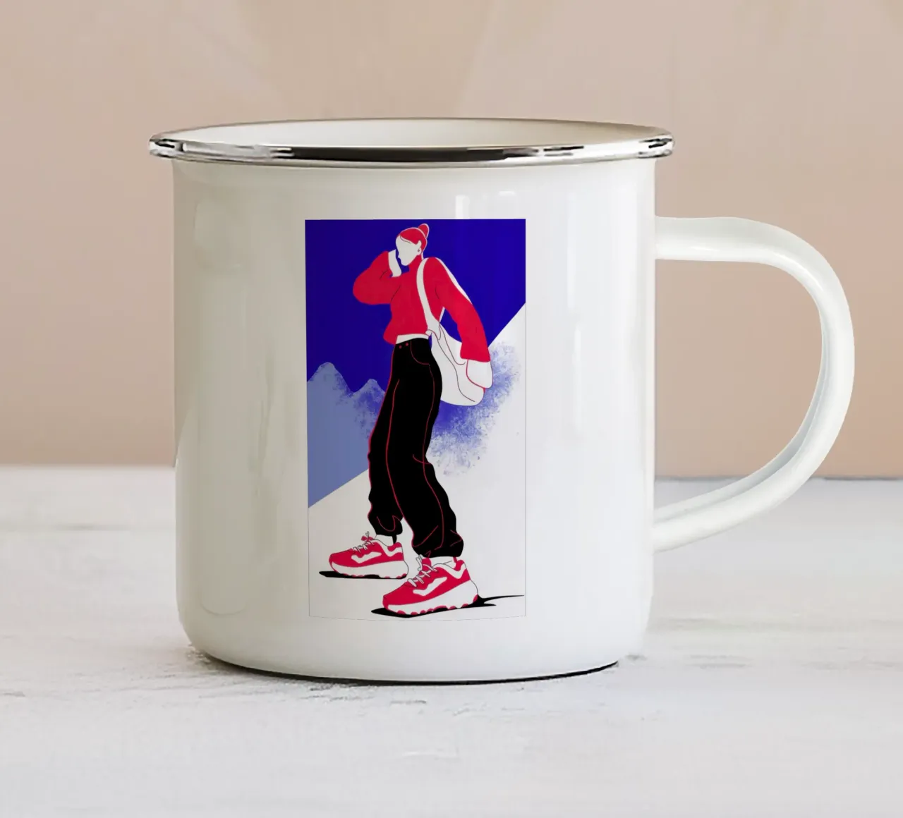 Ballando per strada tazza in smalto da Flock Reverie